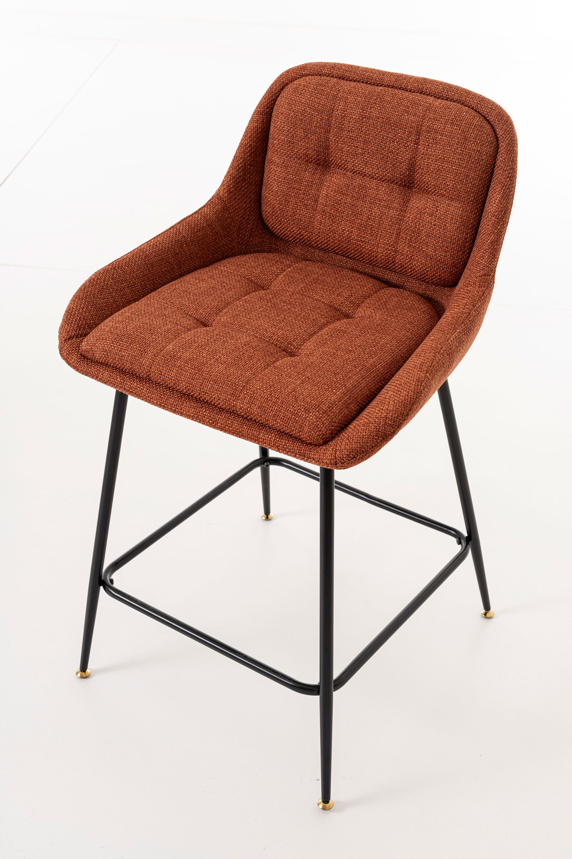 Alternative view of GDECO - TABURETE BELMONT, TAPIZADO CALDERA, PATAS METAL NEGRO, ASIENTO 65 CM. 80*54*55 CM