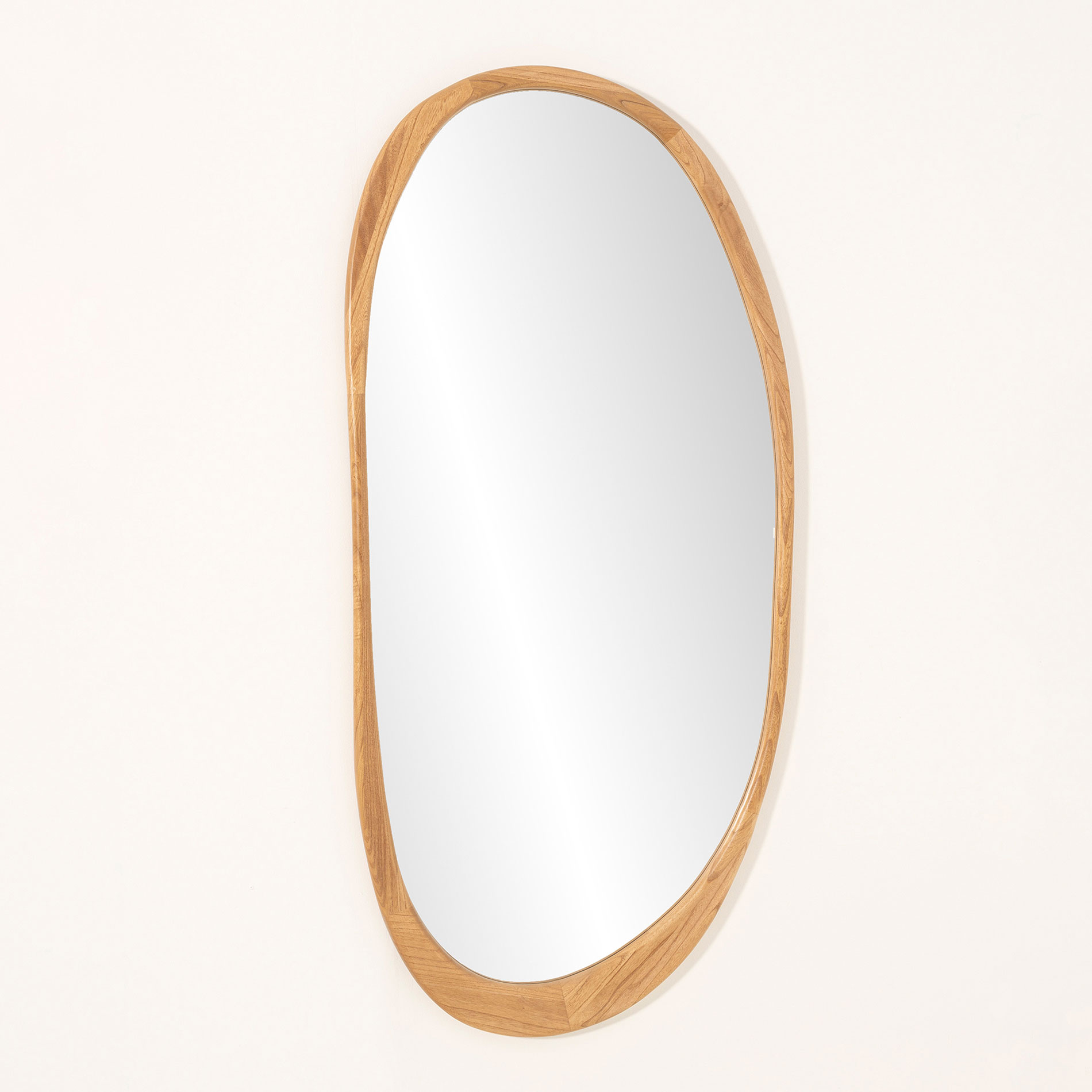 GDECO - ESPEJO PARED MADERA ROBLE 180*85 CM, FORMA IRREGULAR