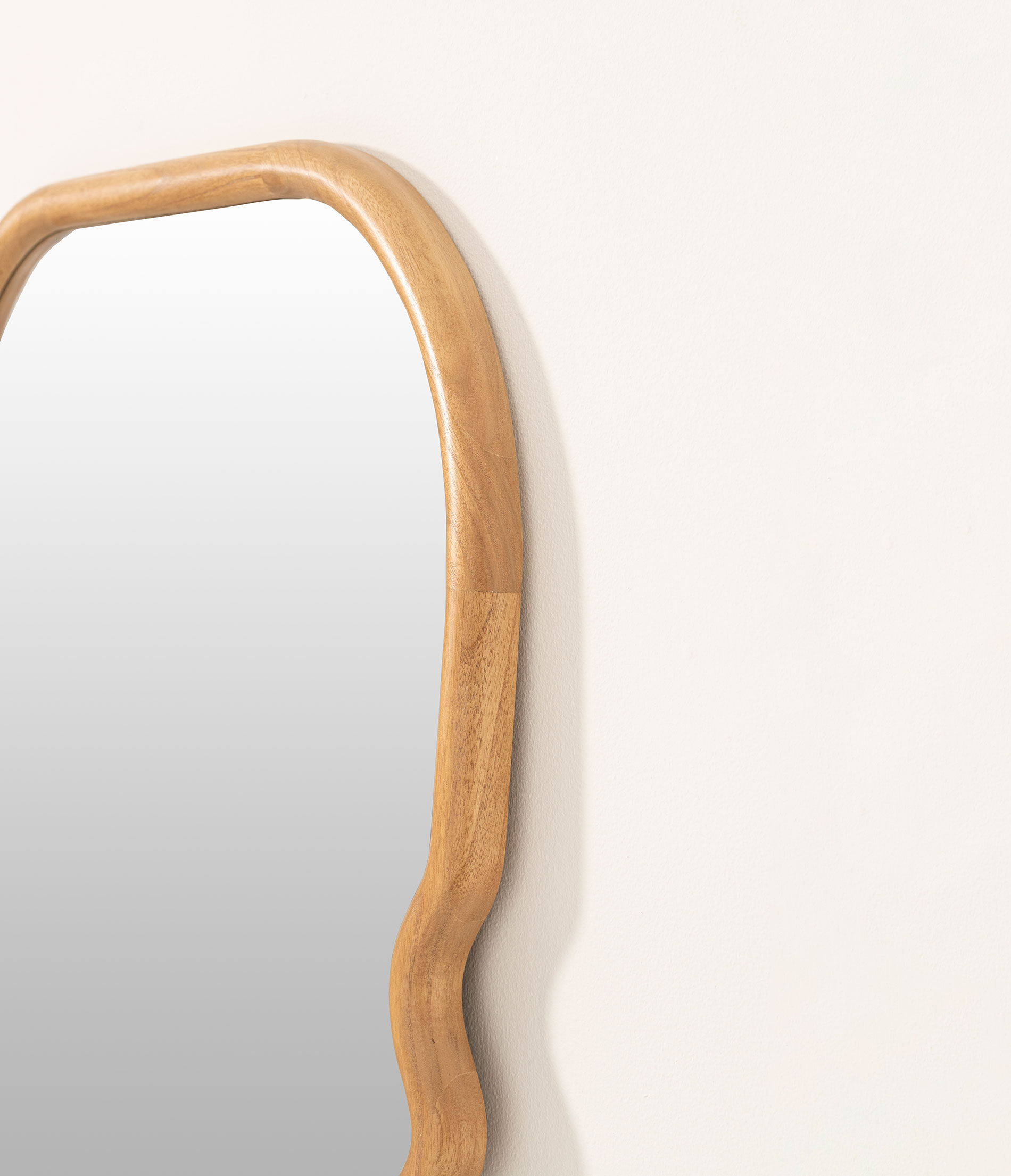 GDECO - ESPEJO PARED MADERA ROBLE 160*60 CM, CANTO REDONDO Y ZIGZAG - Imagen 3