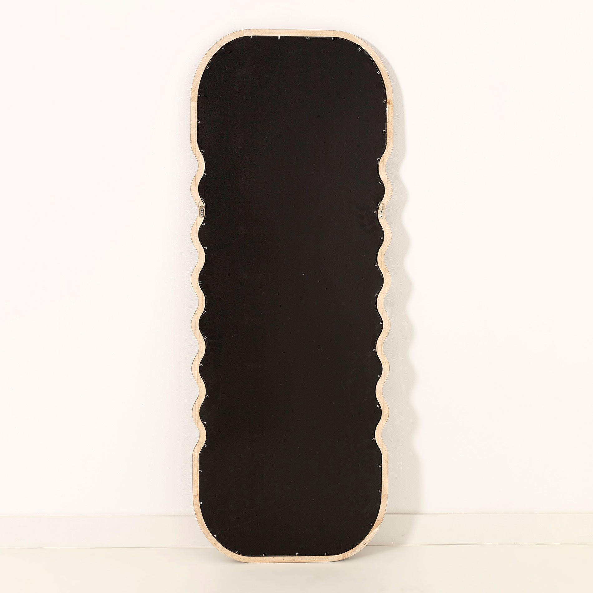 GDECO - ESPEJO PARED MADERA NOGAL 160*60 CM, CANTO REDONDO Y ZIGZAG - Imagen 4