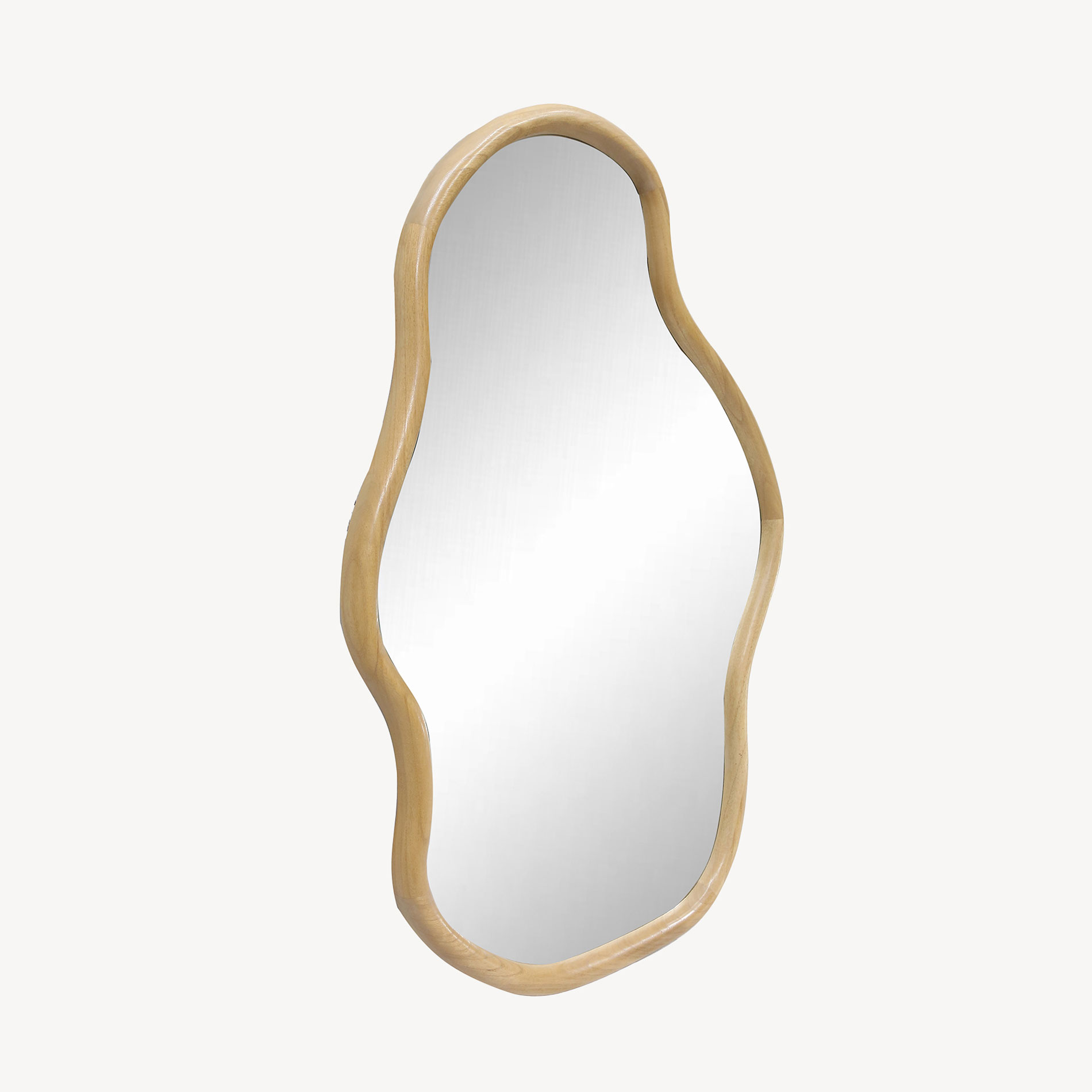 GDECO - ESPEJO FORMA IRREGULAR MADERA ROBLE 90*60 CM