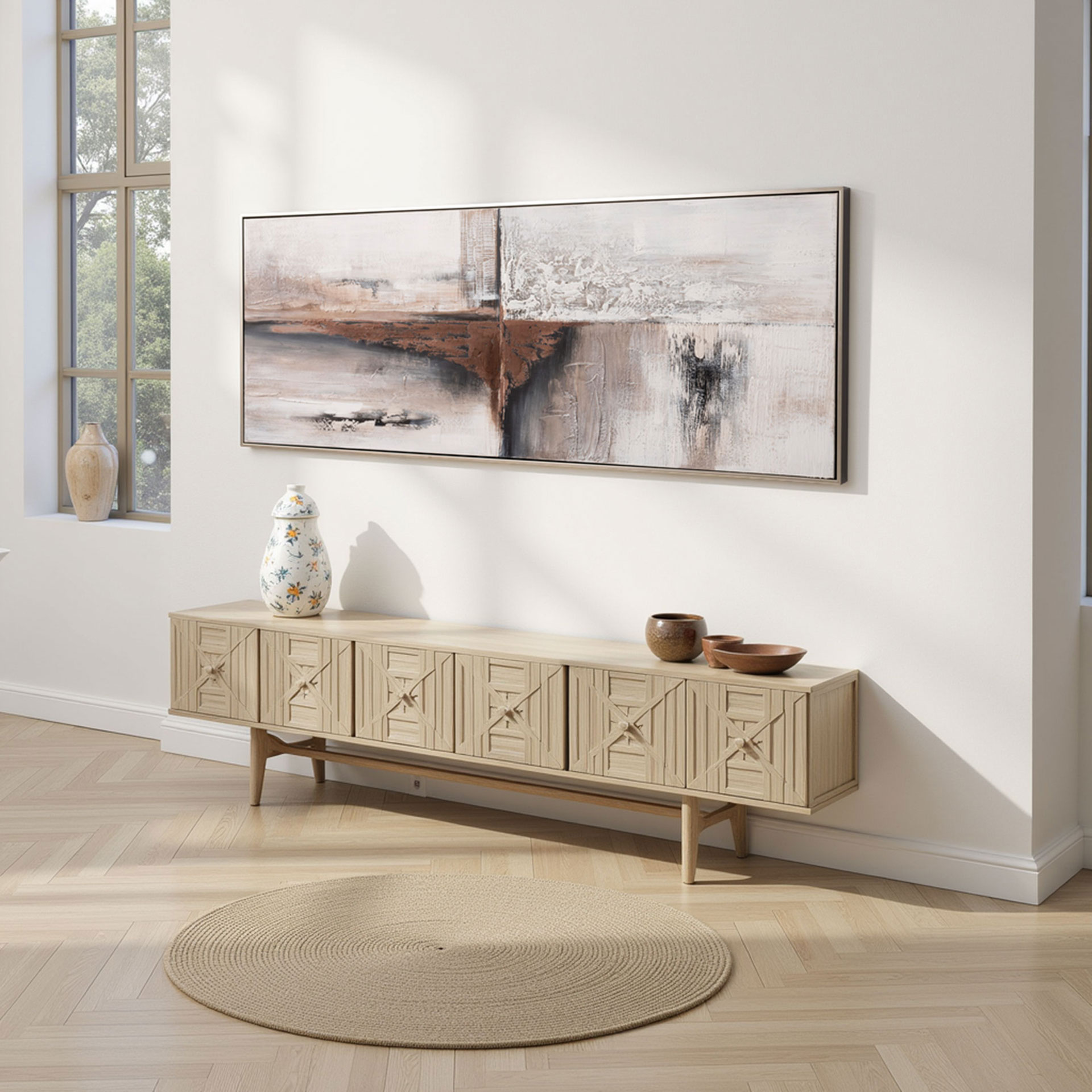 Alternative view of GDECO - CUADRO OLEO 160*60*3.5 CM, CON MARCO MADERA