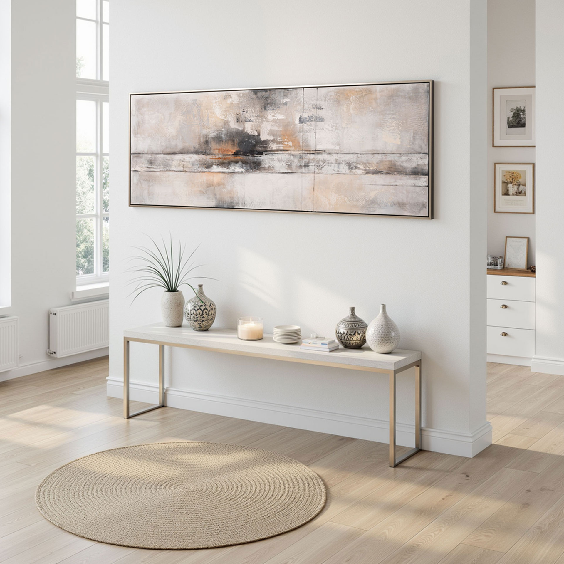 Alternative view of GDECO - CUADRO OLEO 160*60*3.5 CM, CON MARCO MADERA