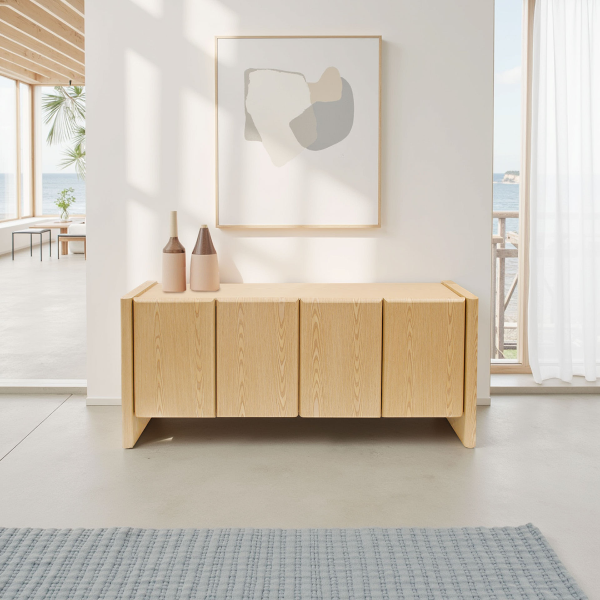 Alternative view of GDECO - APARADOR GIO. 4 PUERTAS, CHAPA ROBLE 180*45*75.5 CM