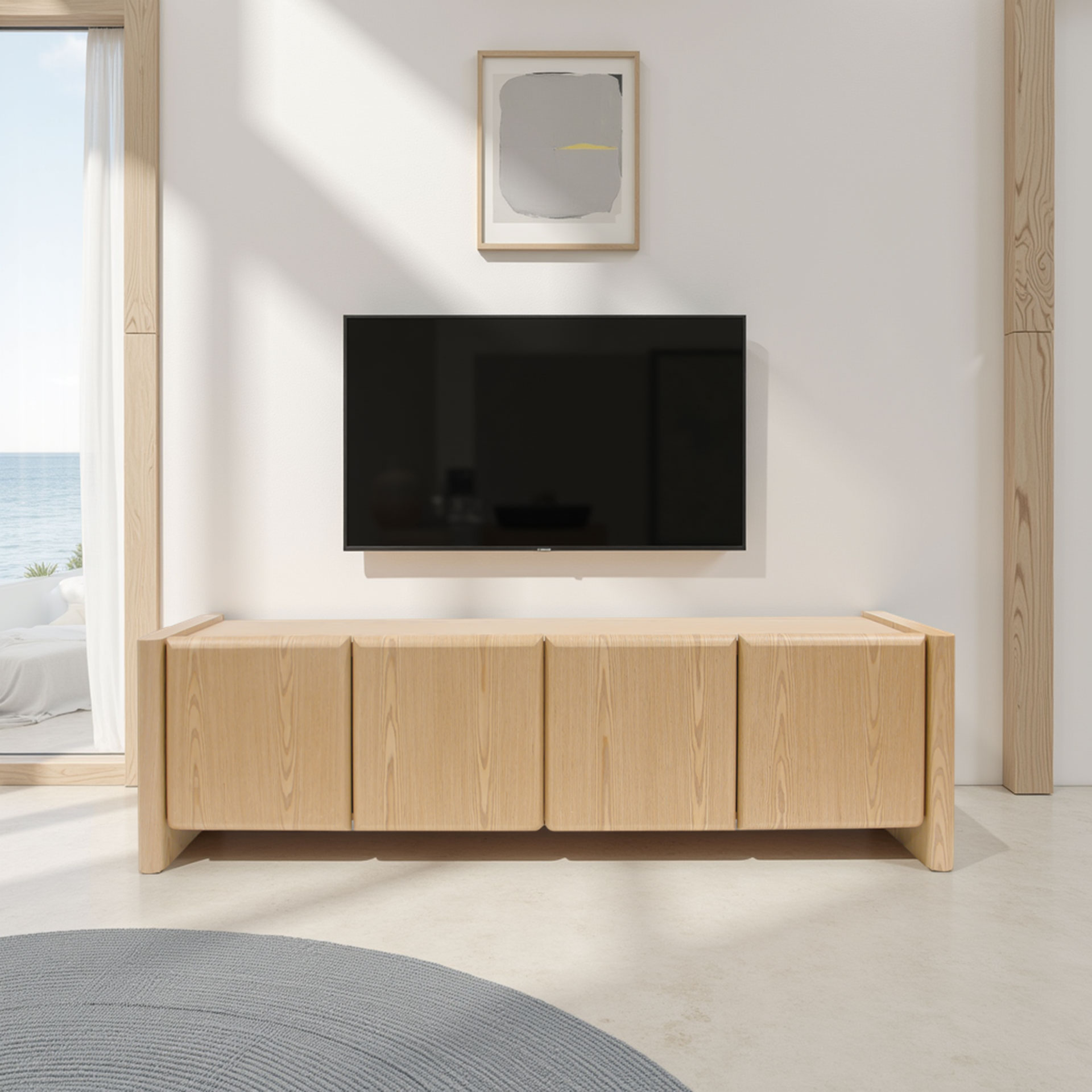 Alternative view of GDECO - MUEBLE TV GIO. 4 PUERTAS, CHAPA ROBLE 180*45*50 CM
