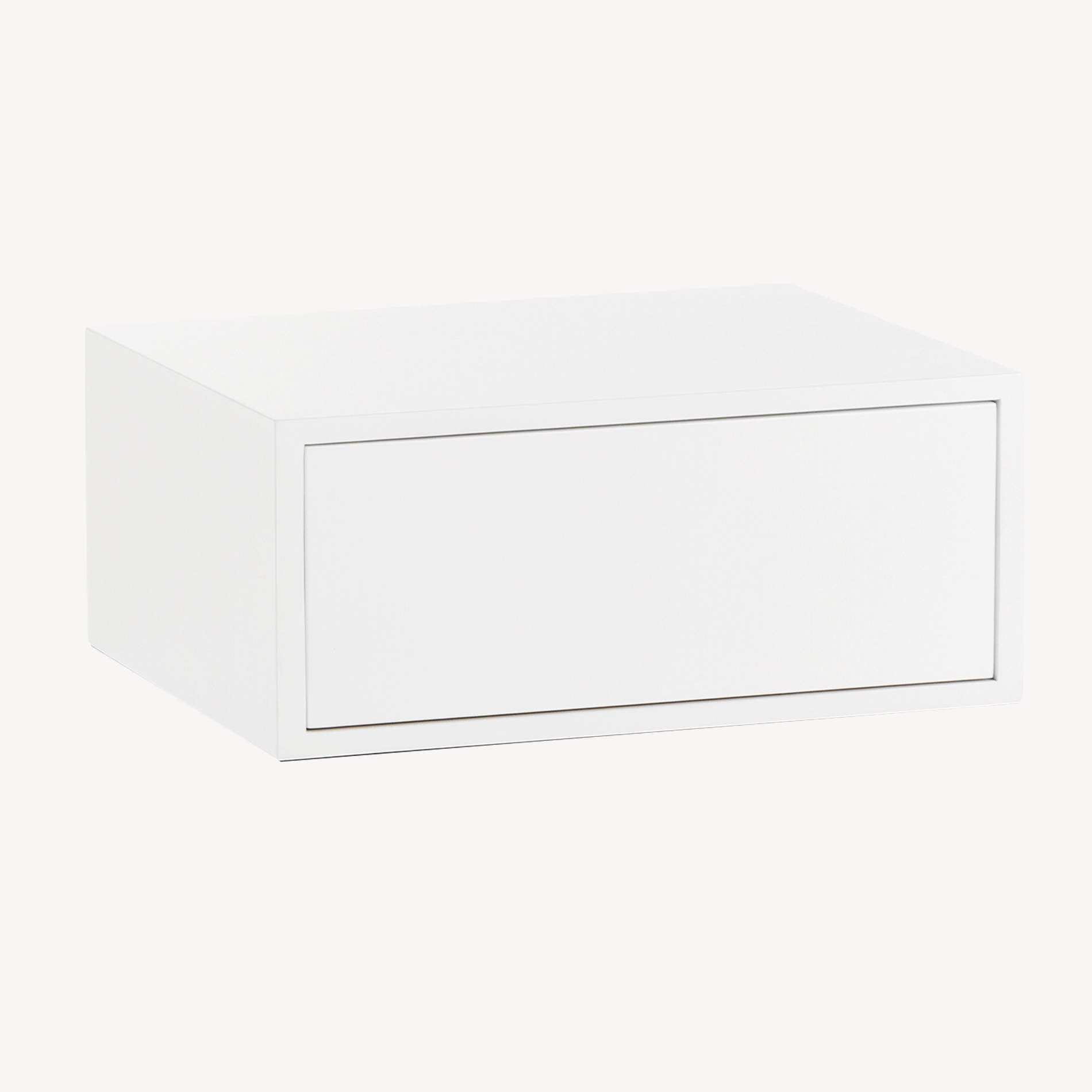 GDECO - MESITA PUSH 1 CAJON, LACADO BLANCO 48*33.5*21 CM (PARA COLGAR EN LA PARED)