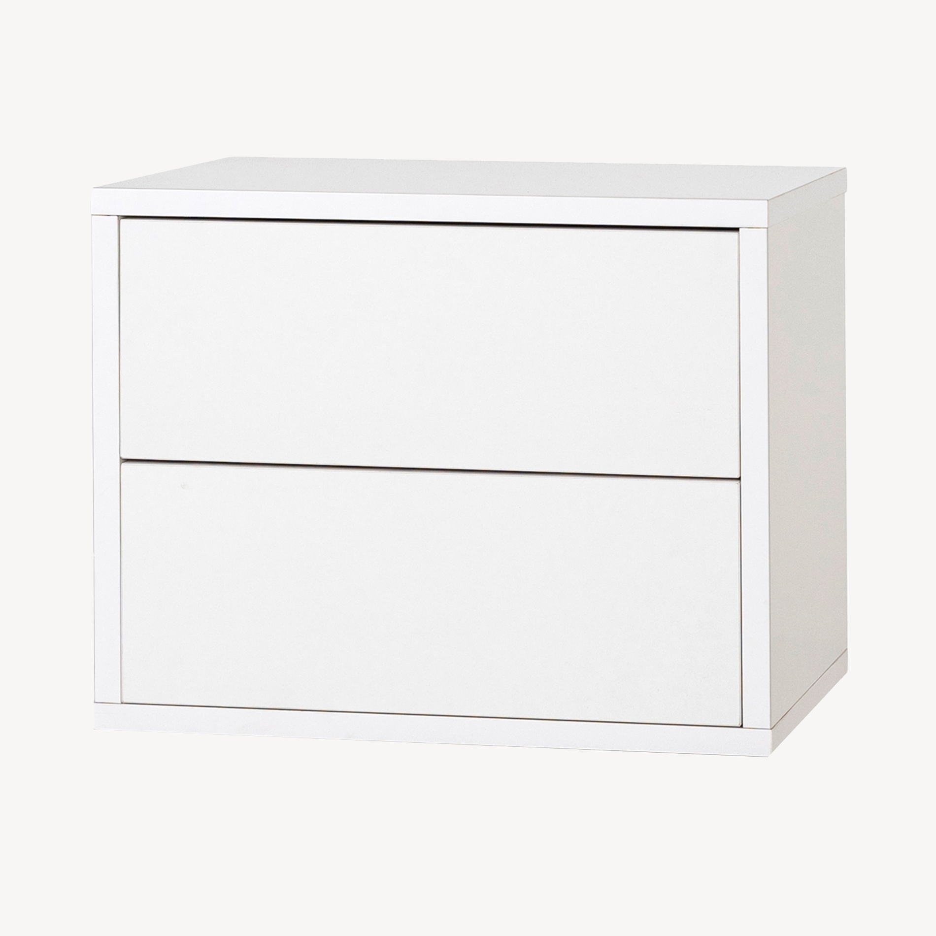 GDECO - MESITA PUSH 2 CAJONES, LACADO BLANCO 48*33.5*39 CM (PARA COLGAR EN LA PARED)
