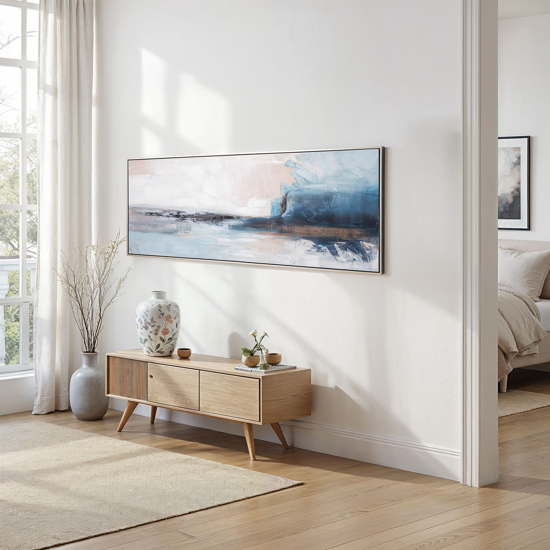 Alternative view of GDECO - CUADRO OLEO 160*60*3.5 CM, CON MARCO MADERA