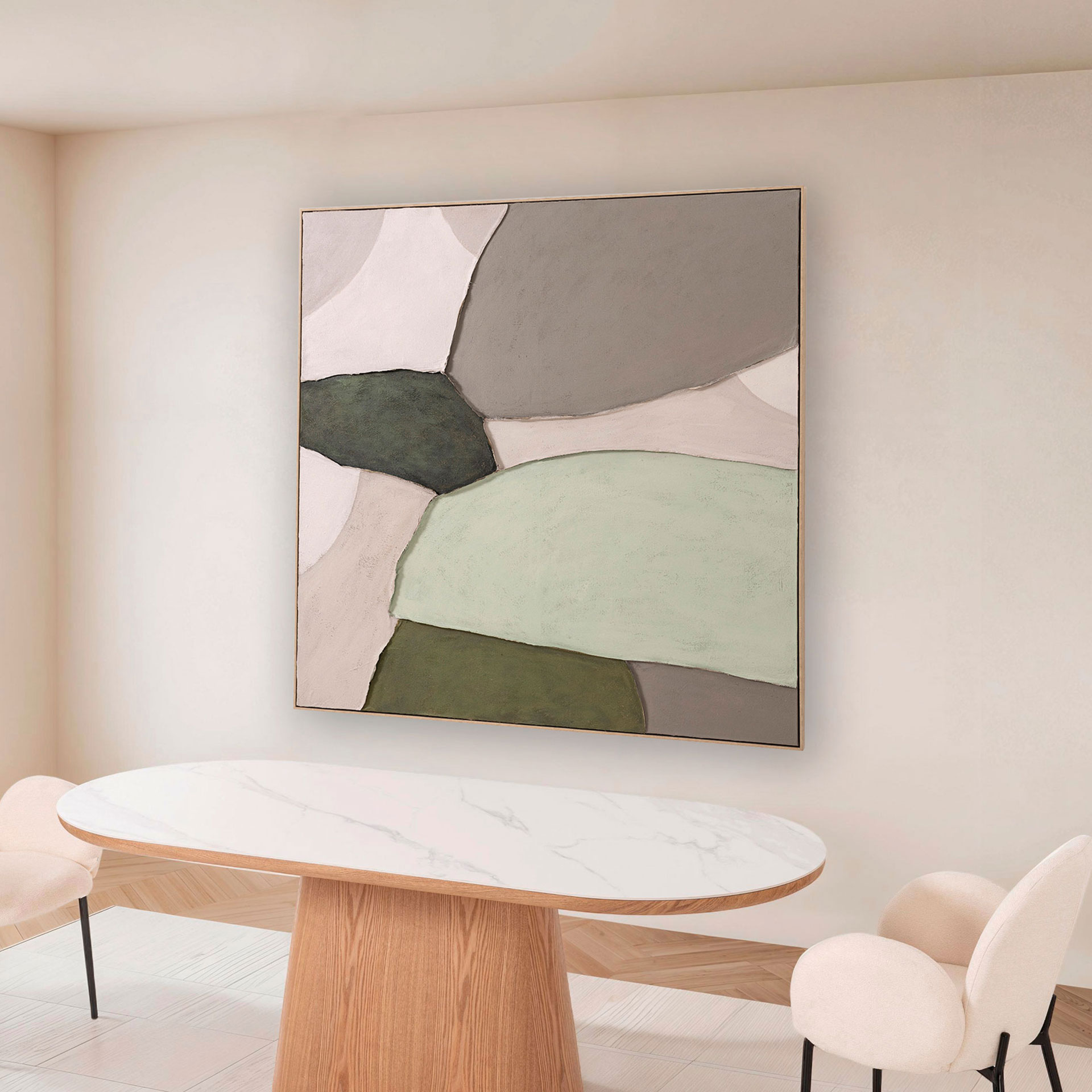 Alternative view of GDECO - CUADRO OLEO 150*150 CM CON MARCO MADERA