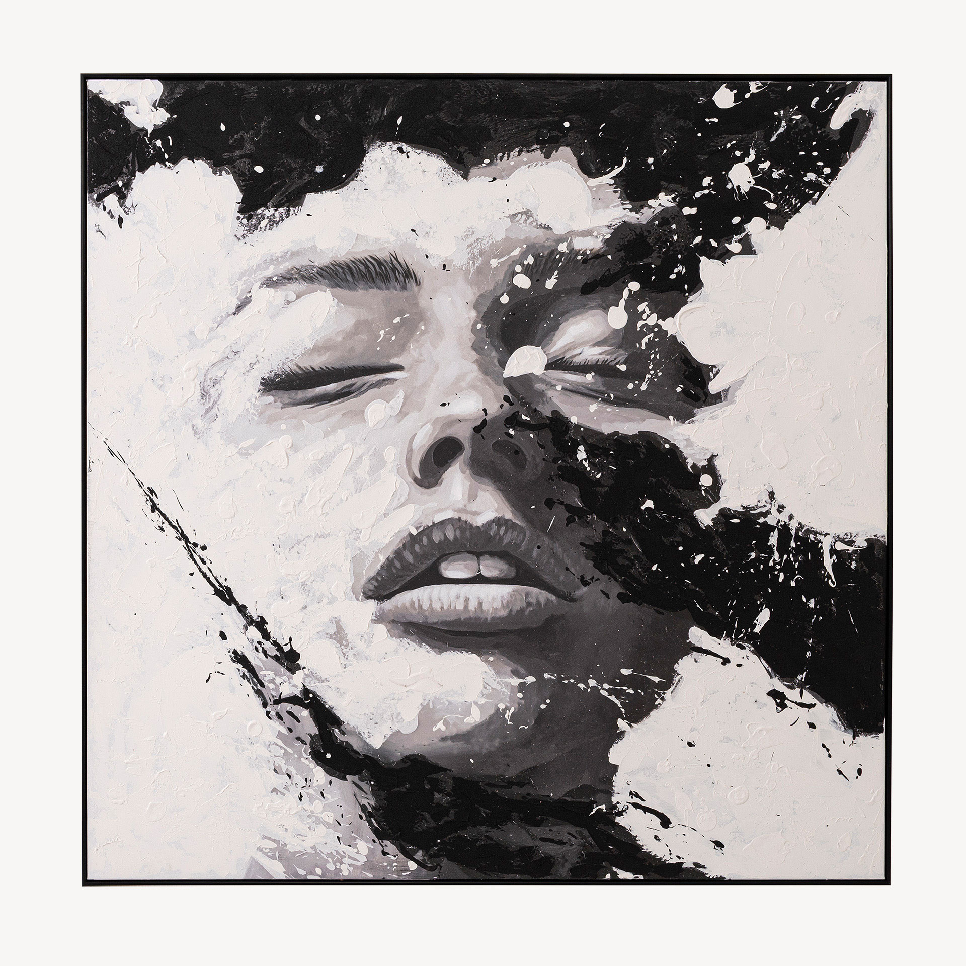 GDECO - CUADRO OLEO 150*150 CM CON MARCO MADERA