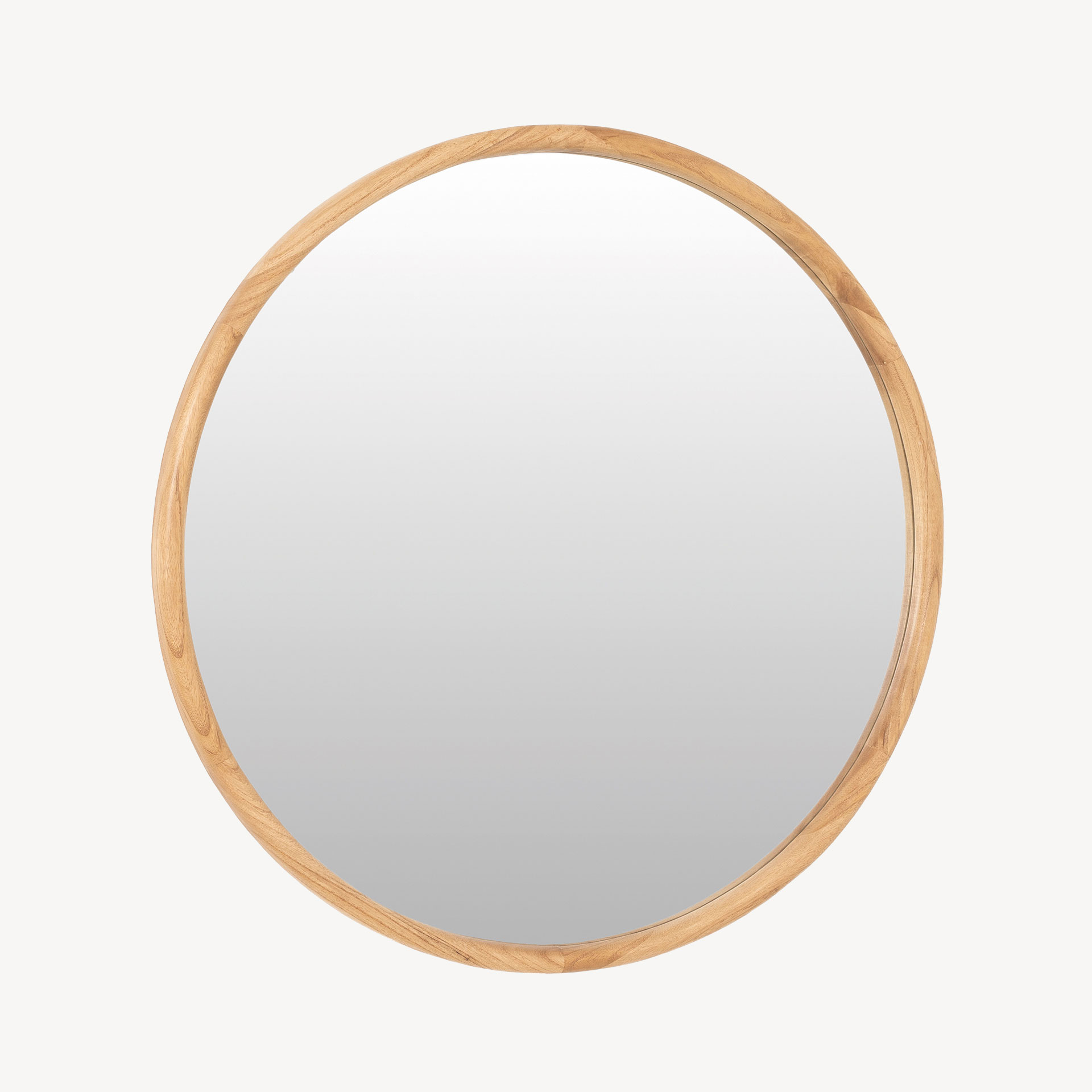 GDECO - ESPEJO CIRCULAR 90*90 CM. MADERA MACIZA ROBLE