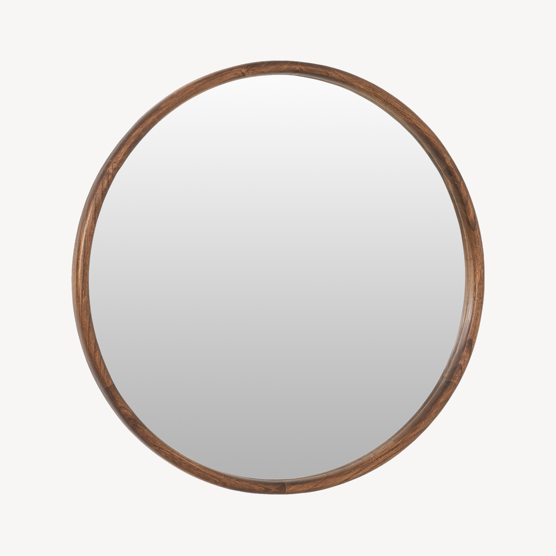 GDECO - ESPEJO CIRCULAR 120*120 CM. MADERA MACIZA NOGAL