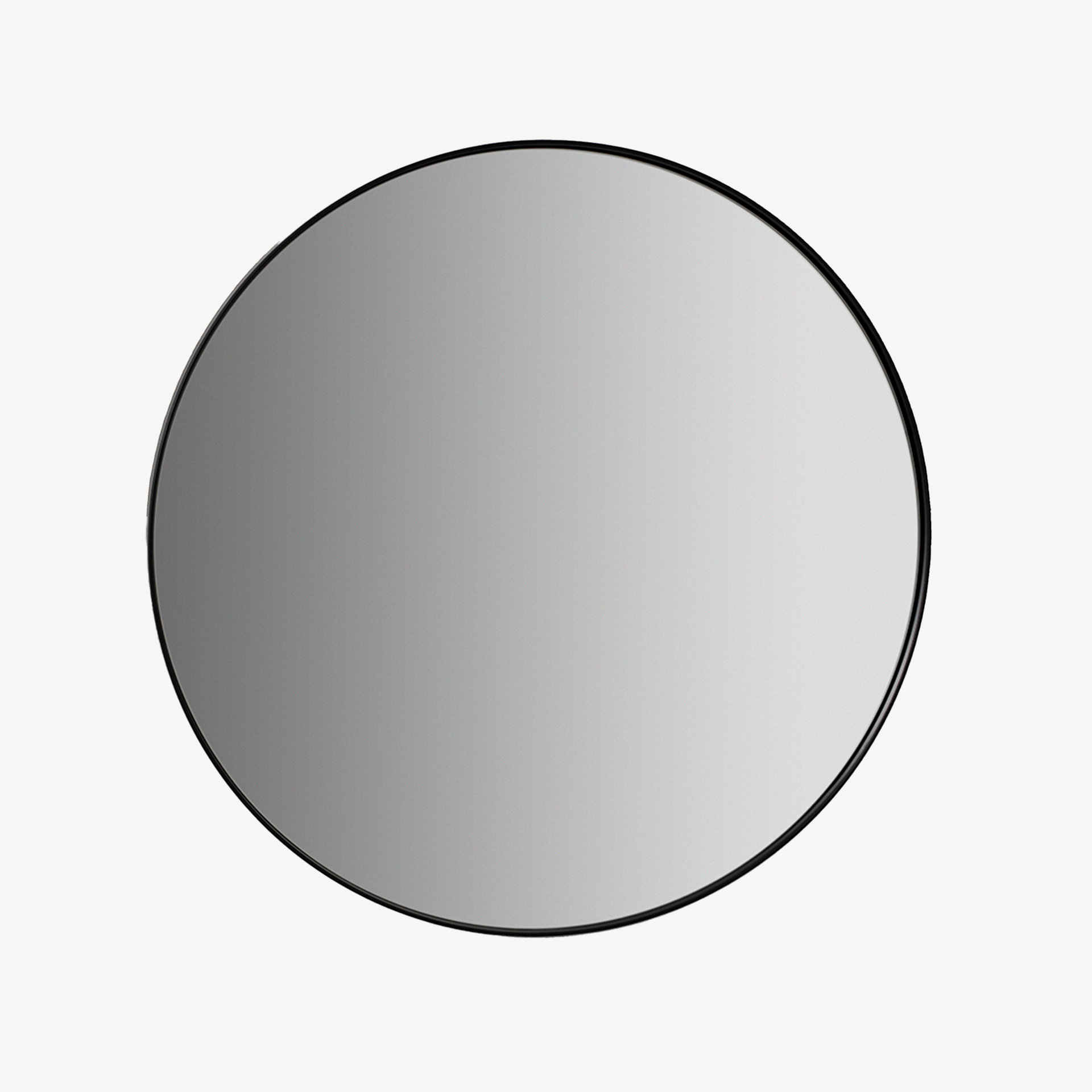 GDECO - ESPEJO CIRCULAR MARCO ALUMINIO NEGRO 80 CM DIAMETRO