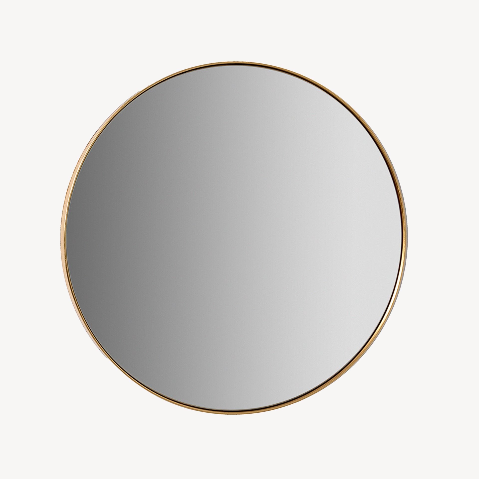 GDECO - ESPEJO CIRCULAR MARCO ALUMINIO DORADO 100 CM DIAMETRO