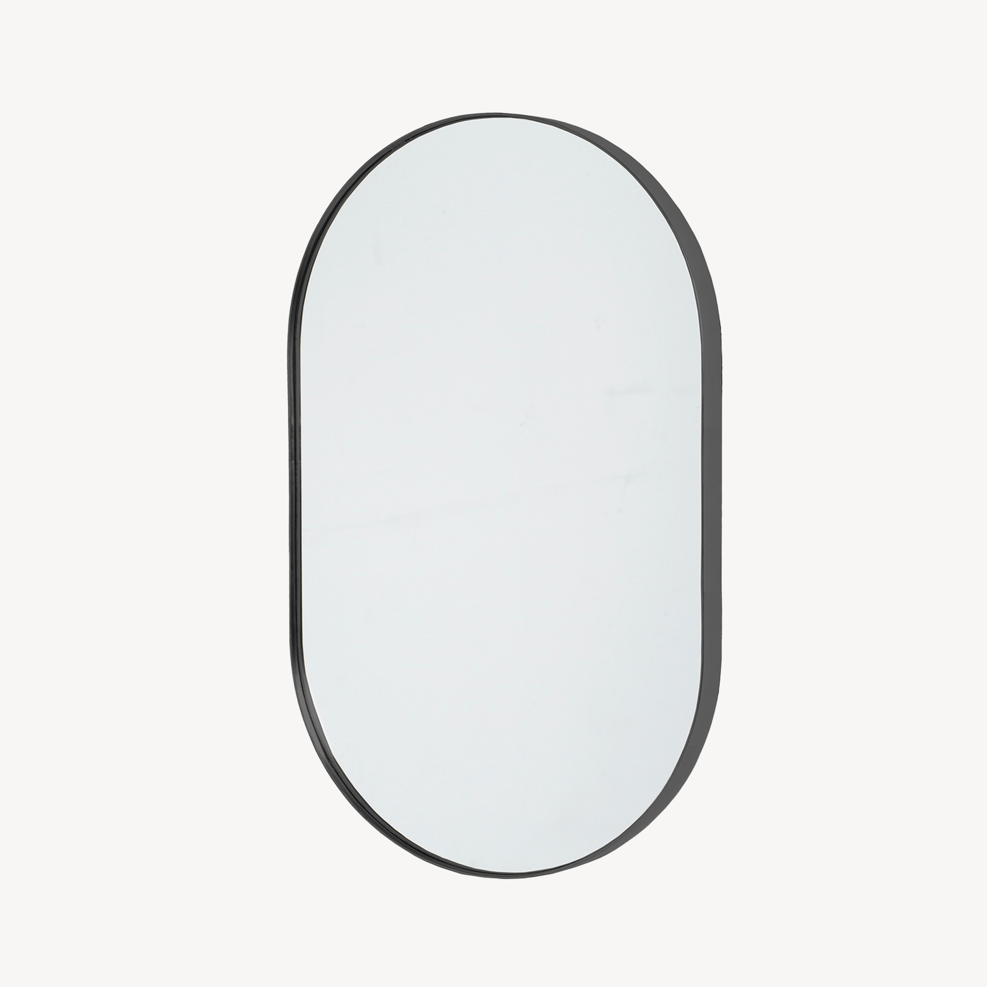 GDECO - ESPEJO OVALADO MARCO ALUMINIO NEGRO 100*60 CM