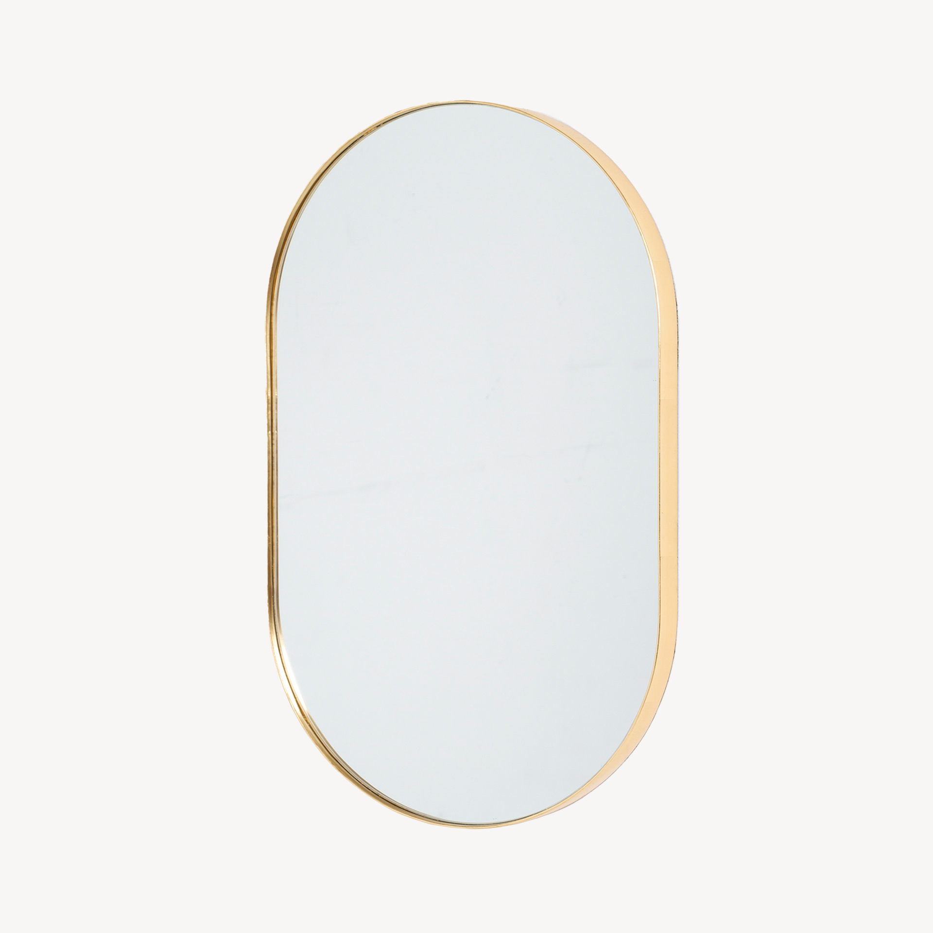 GDECO - ESPEJO OVALADO MARCO ALUMINIO DORADO 100*60 CM