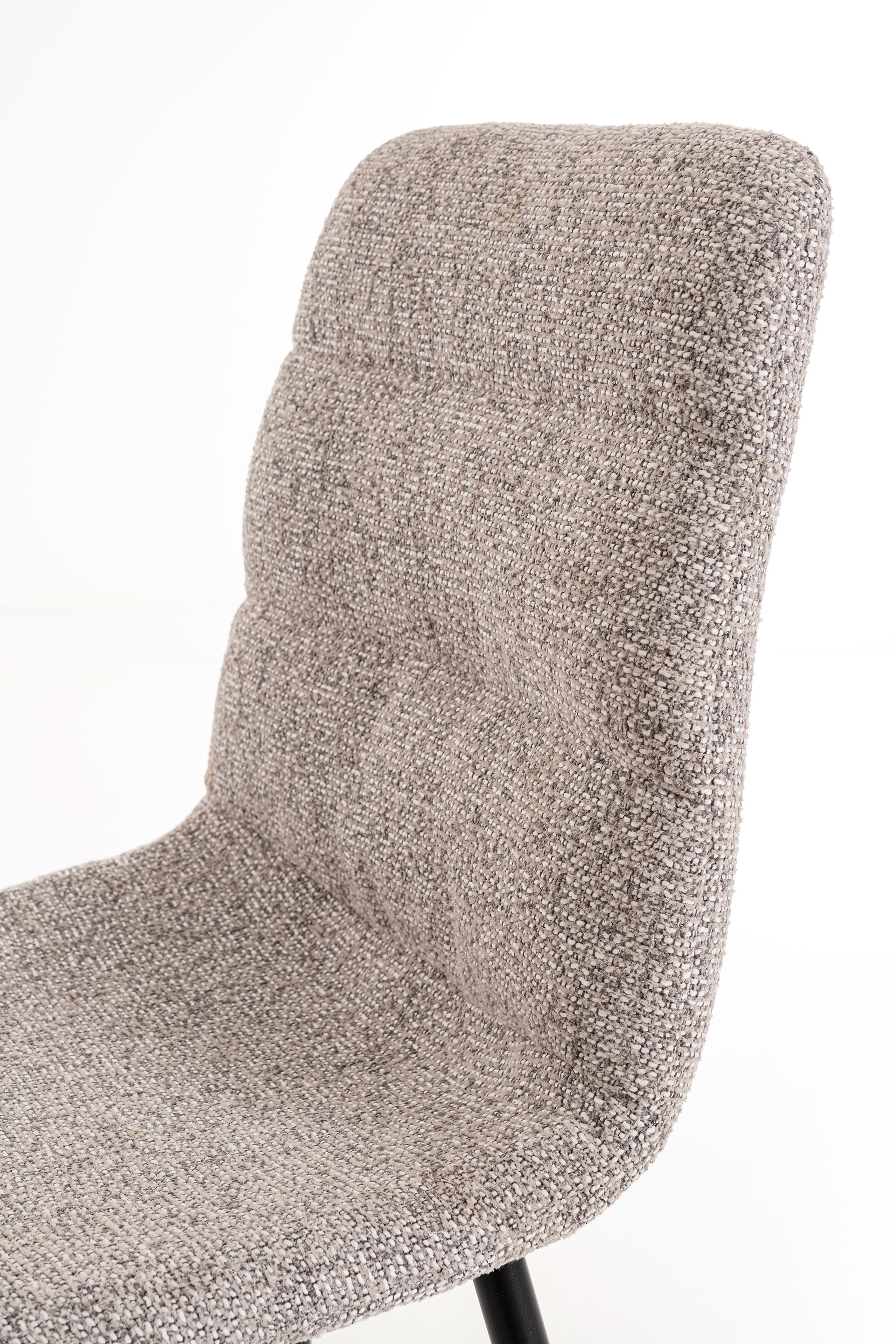 GDECO - SILLA EMMA. 90*44*55 CM, TAPIZADO ANTIMANCHAS INIFUGO COLOR GRIS. PATAS METAL NEGRO PINTURA EPOXI - Imagen 3