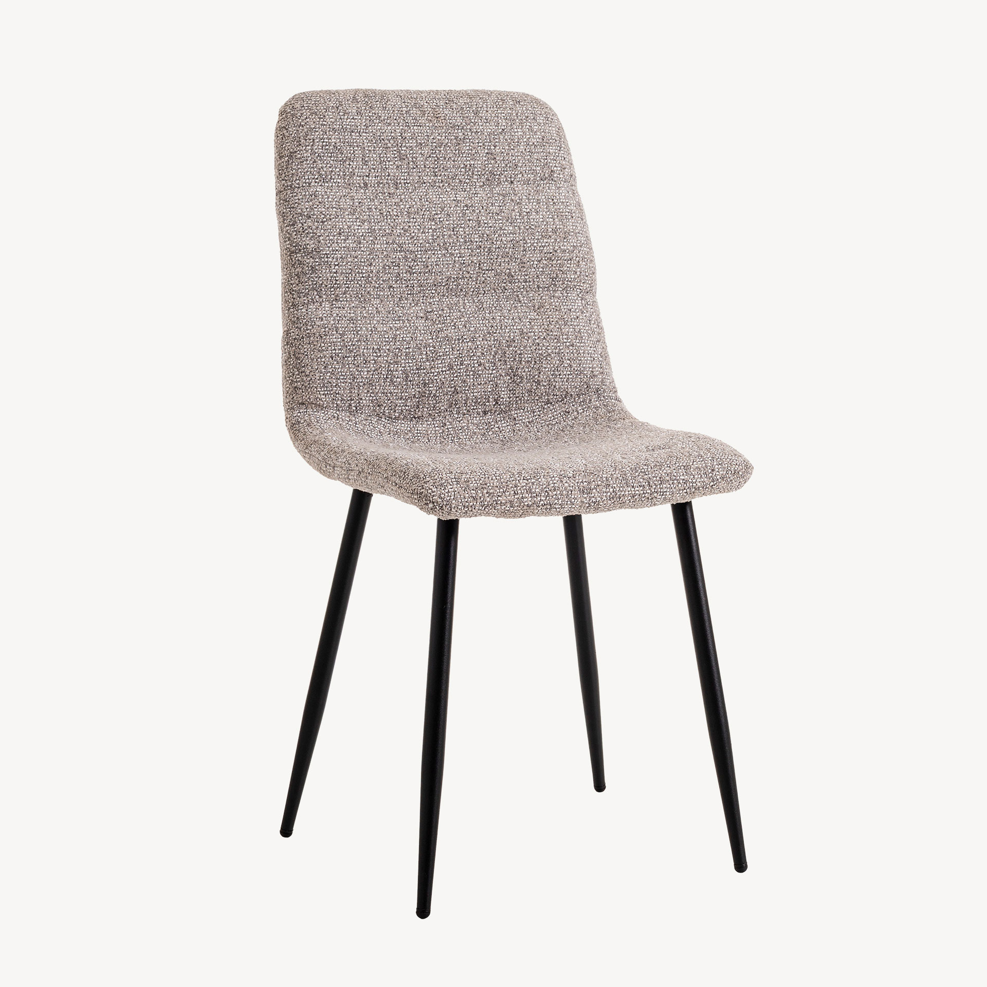 GDECO - SILLA EMMA. 90*44*55 CM, TAPIZADO ANTIMANCHAS INIFUGO COLOR GRIS. PATAS METAL NEGRO PINTURA EPOXI