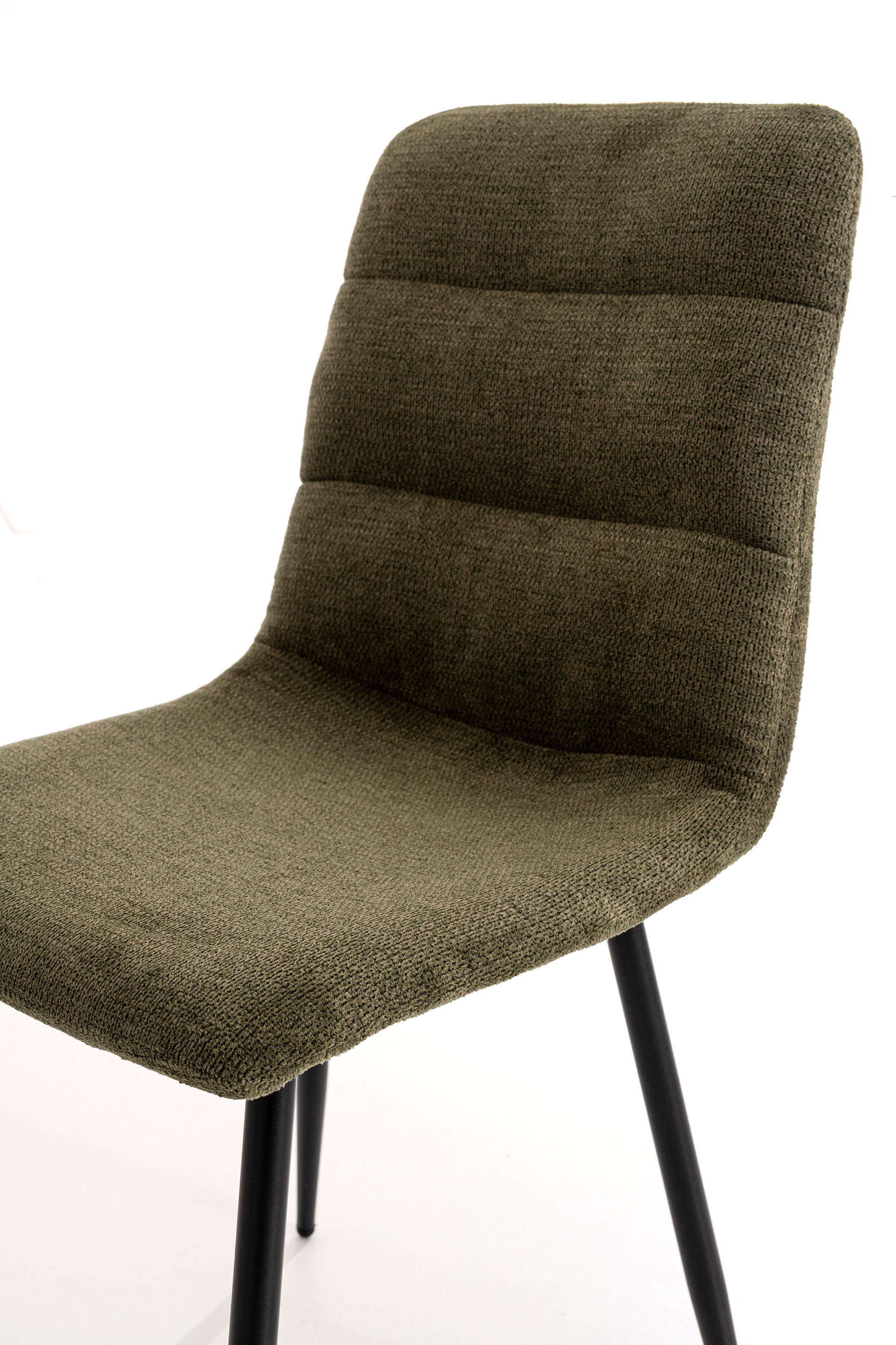 GDECO - SILLA EMMA. 90*44*55 CM, TAPIZADO ANTIMANCHAS COLOR VERDE. PATAS METAL NEGRO PINTURA EPOXI - Imagen 4