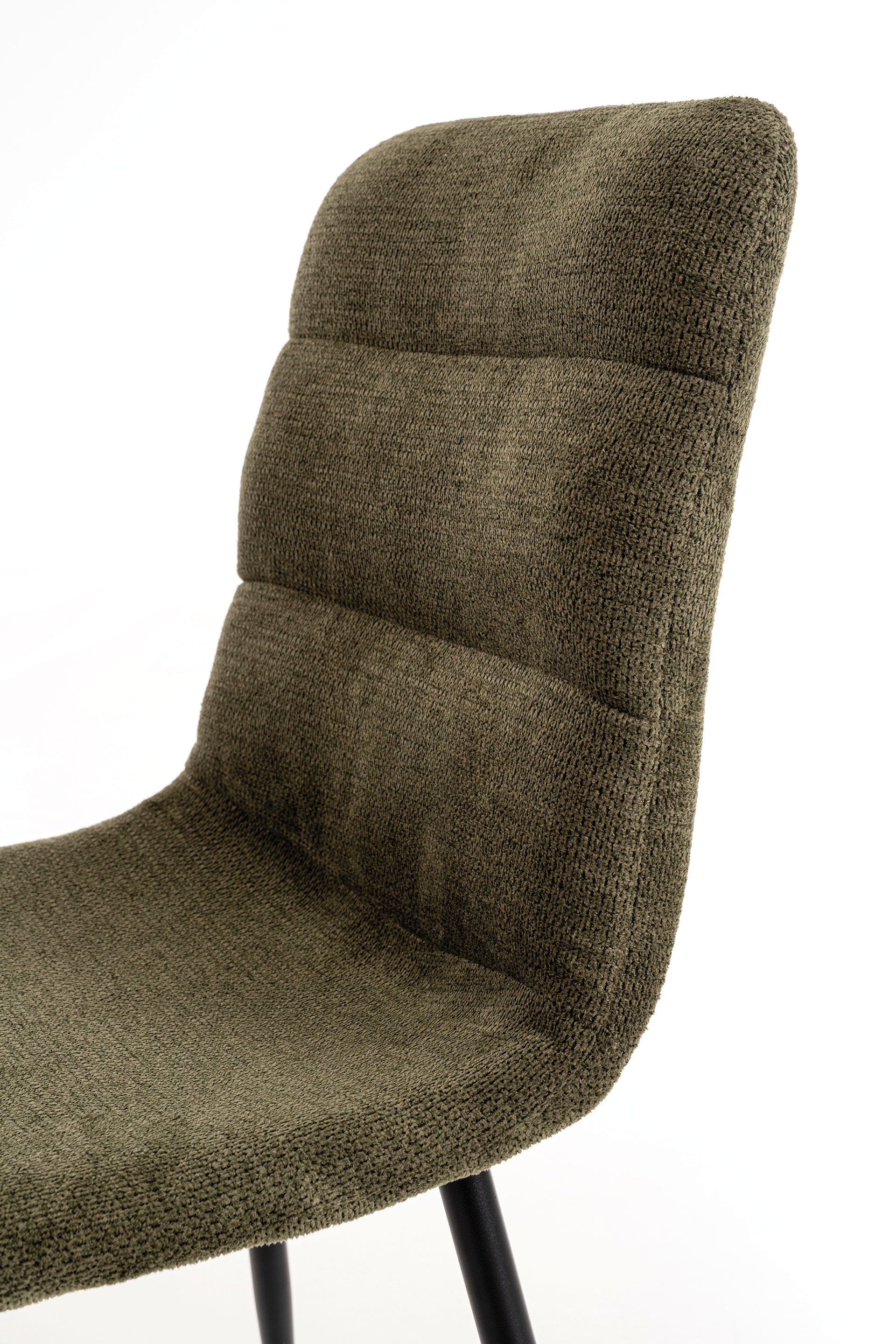 GDECO - SILLA EMMA. 90*44*55 CM, TAPIZADO ANTIMANCHAS COLOR VERDE. PATAS METAL NEGRO PINTURA EPOXI - Imagen 3