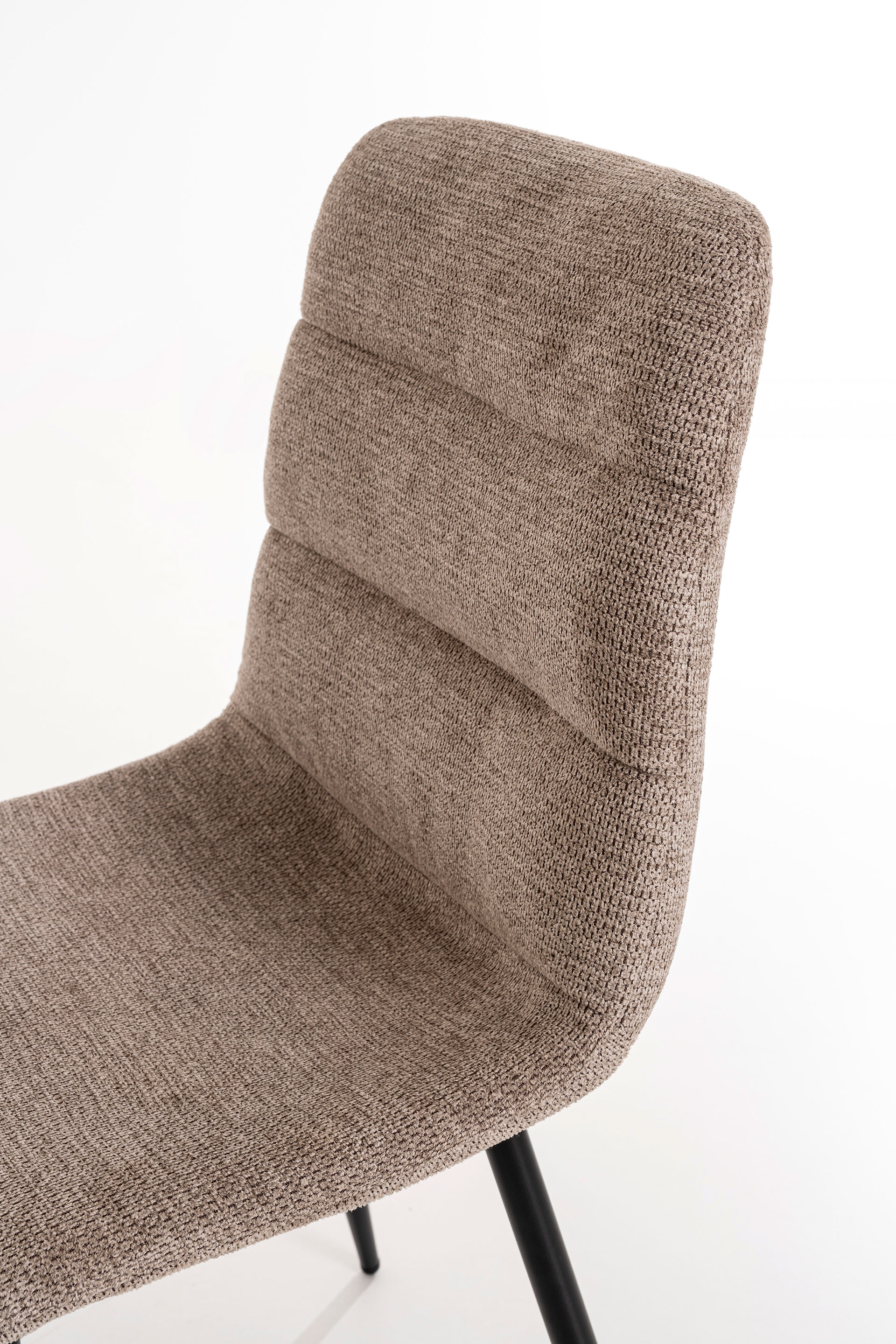 GDECO - SILLA EMMA. 90*44*55 CM, TAPIZADO ANTIMANCHAS COLOR CAMEL. PATAS METAL NEGRO PINTURA EPOXI - Imagen 3