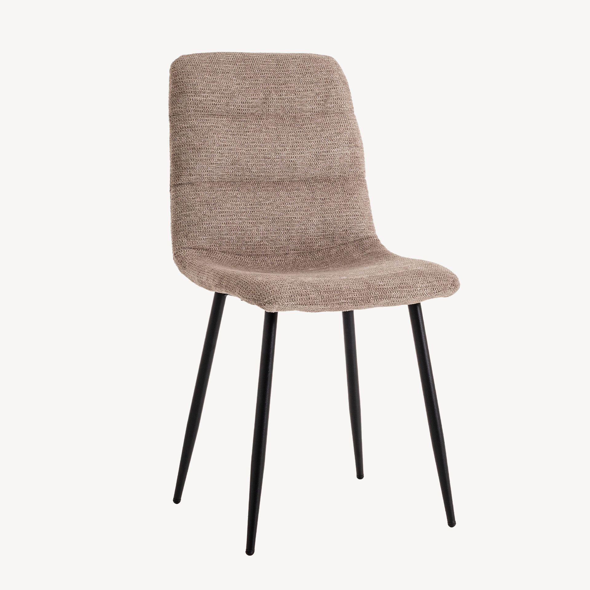 GDECO - SILLA EMMA. 90*44*55 CM, TAPIZADO ANTIMANCHAS COLOR CAMEL. PATAS METAL NEGRO PINTURA EPOXI