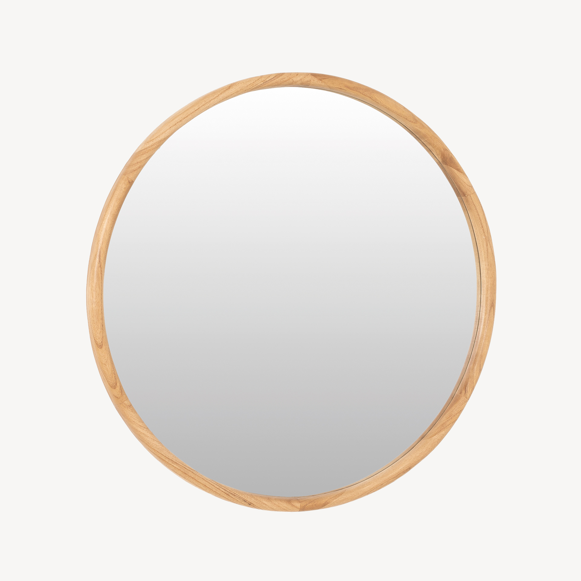 GDECO - ESPEJO CIRCULAR MADERA ROBLE 70*70 CM