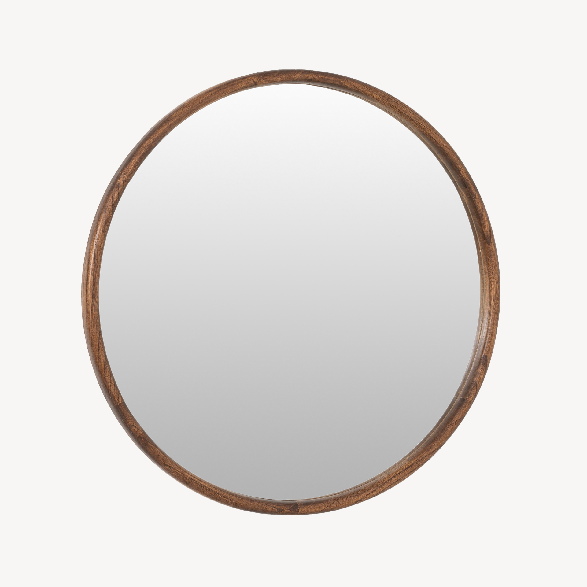 GDECO - ESPEJO CIRCULAR MADERA NOGAL 70*70 CM