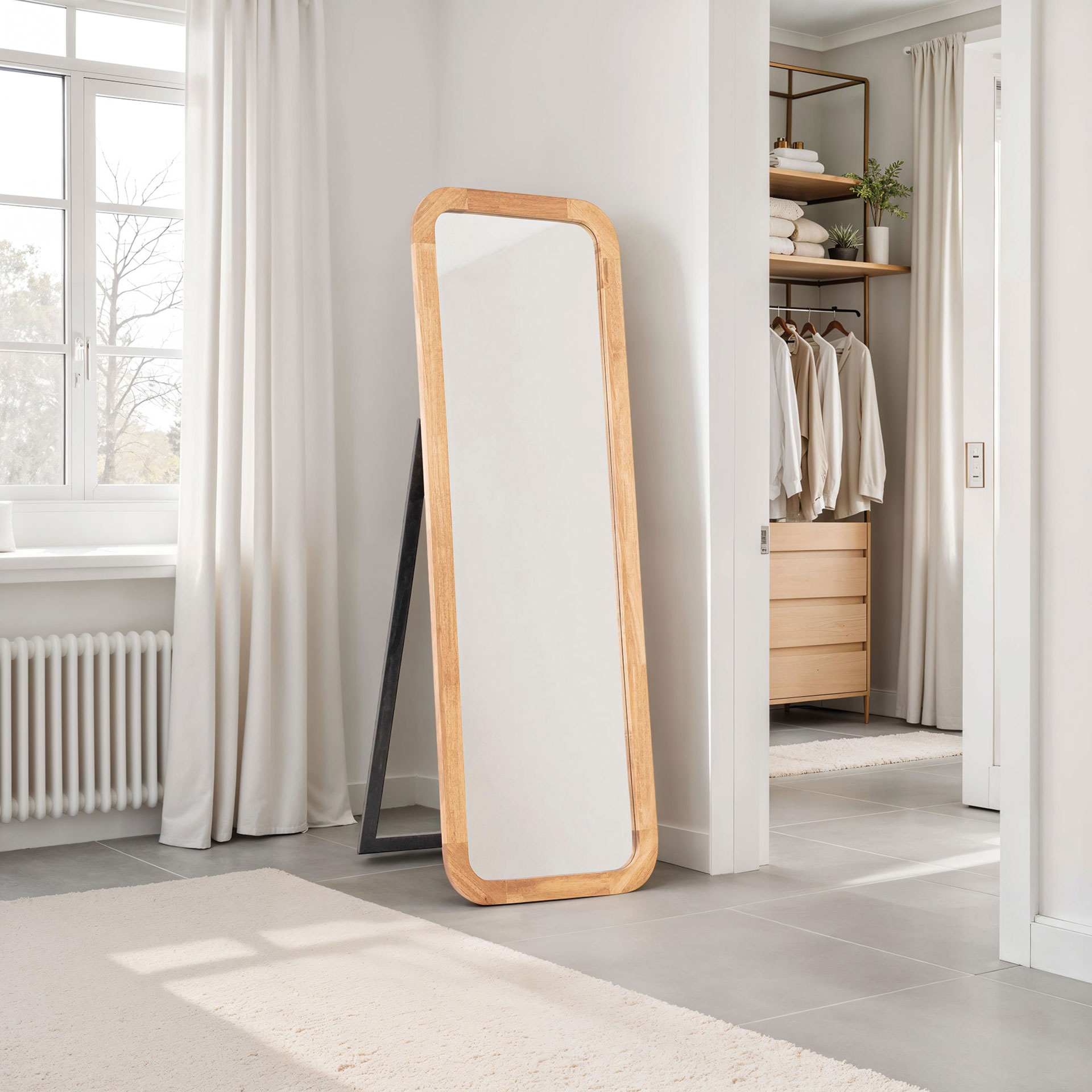 Alternative view of GDECO - ESPEJO DE SUELO MADERA NOGAL 150*50 CM