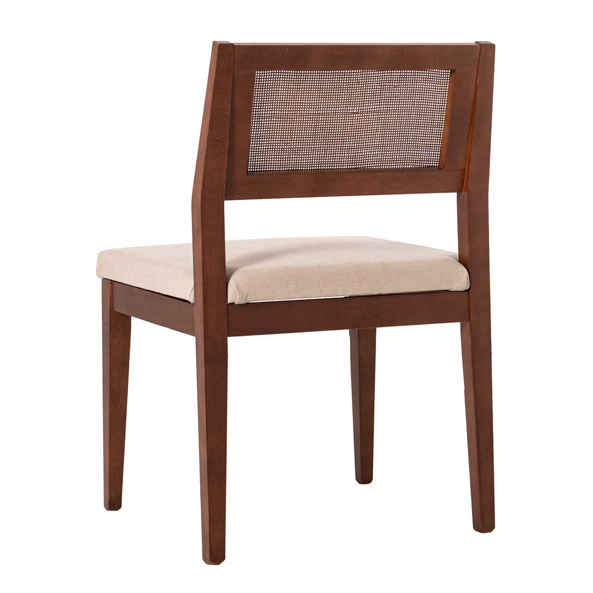 Alternative view of GDECO - SILLA CUBA MADERA, REJILLA CANNAGE PINTADO. 88*48*56 CM. COLOR: NOGAL. TELA ASIENTO LIDO Nº 6 (BEIGE)