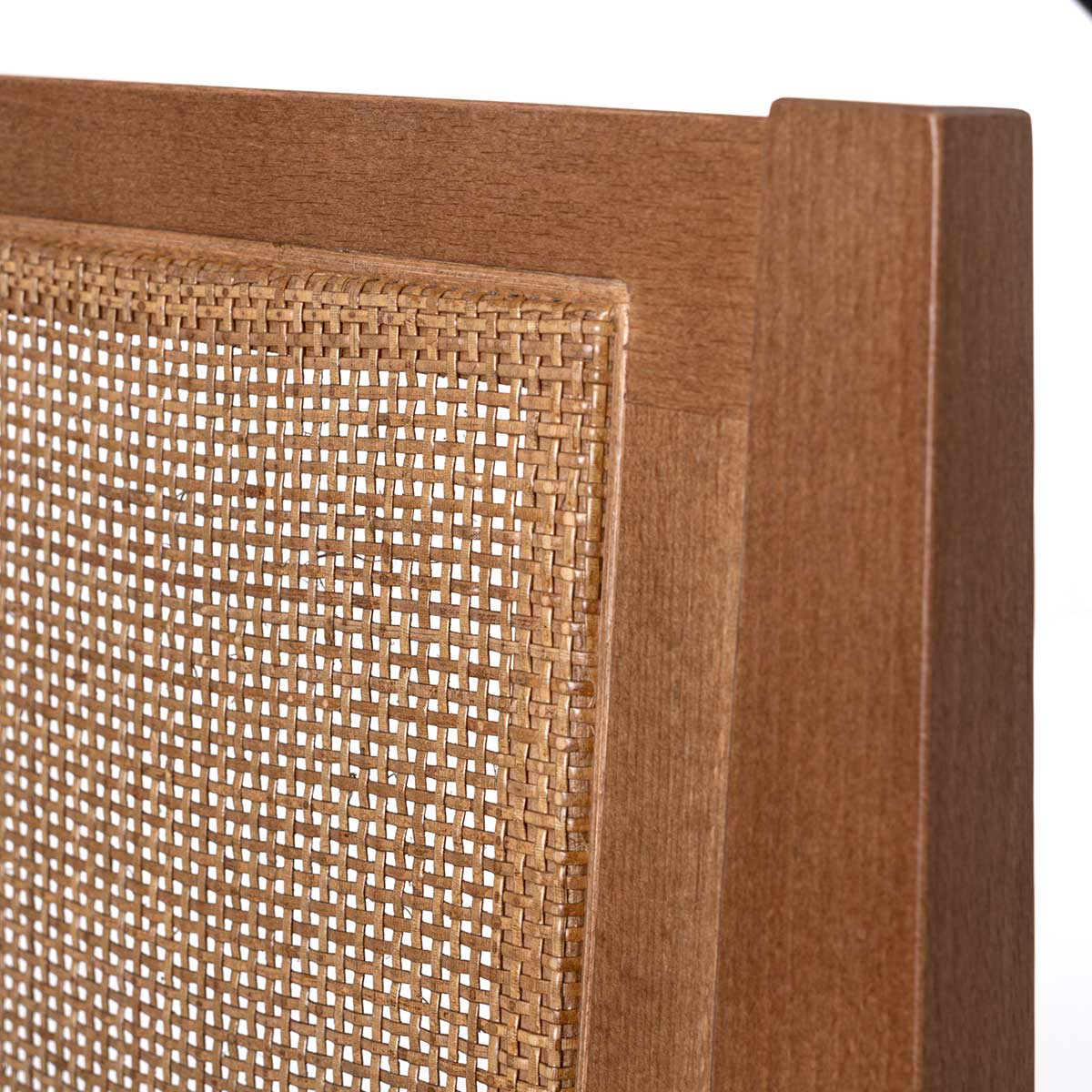 Alternative view of GDECO - SILLA CUBA MADERA, REJILLA CANNAGE PINTADO. 88*48*56 CM. COLOR: ROBLE. TELA ASIENTO LIDO Nº 6 (BEIGE)