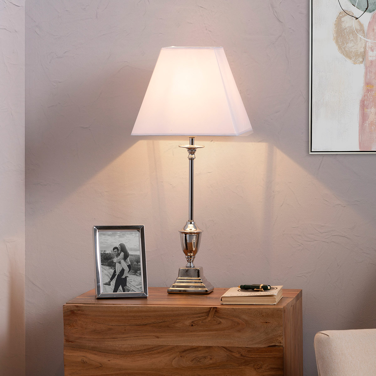 Alternative view of GDECO - LÁMPARA SOBREMESA METAL. 55*25 cm