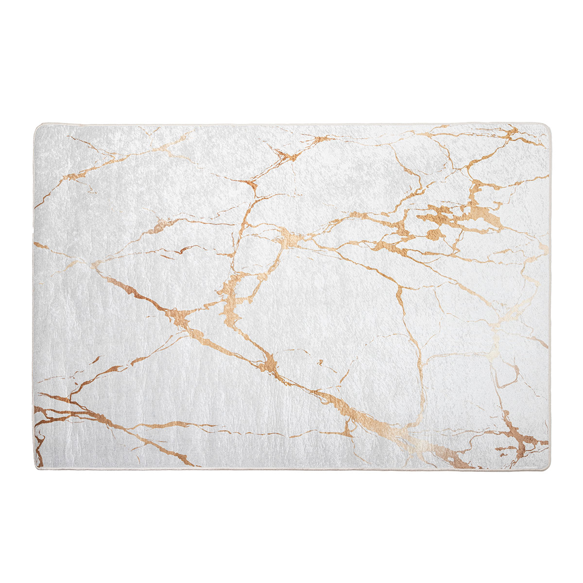 GDECO - ALFOMBRA BLANCA Y ORO. 130*190 CM