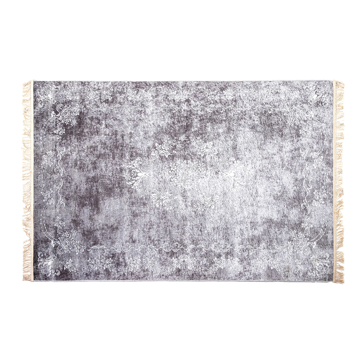 GDECO - ALFOMBRA BLANCA Y PLATA. 160*230 CM