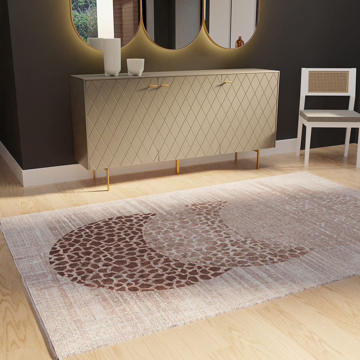 Alternative view of GDECO - ALFOMBRA DE TEXTURA Y CIRCULOS 160*230 CM