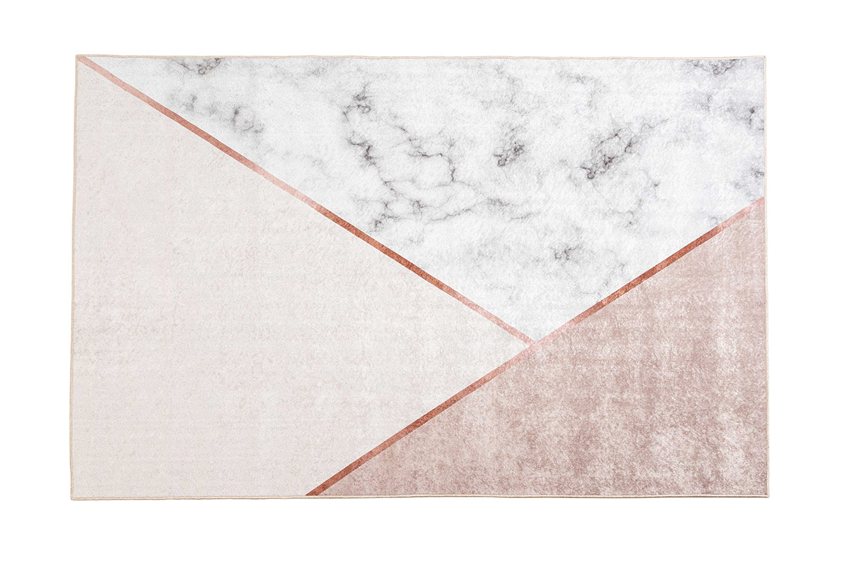 GDECO - ALFOMBRA NEGRA Y PLATA. 130*190 CM