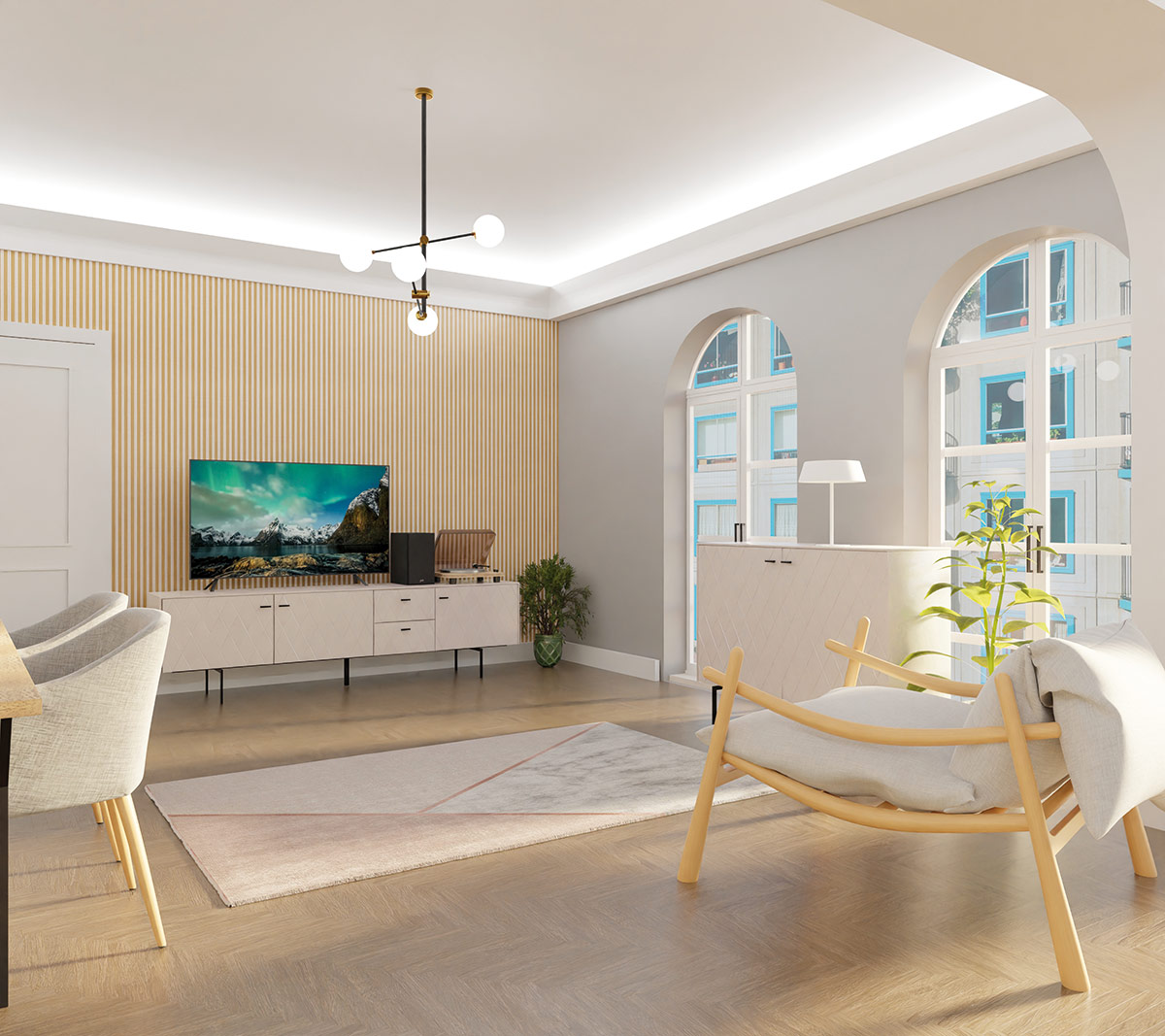 Alternative view of GDECO - ALFOMBRA NEGRA Y PLATA. 130*190 CM