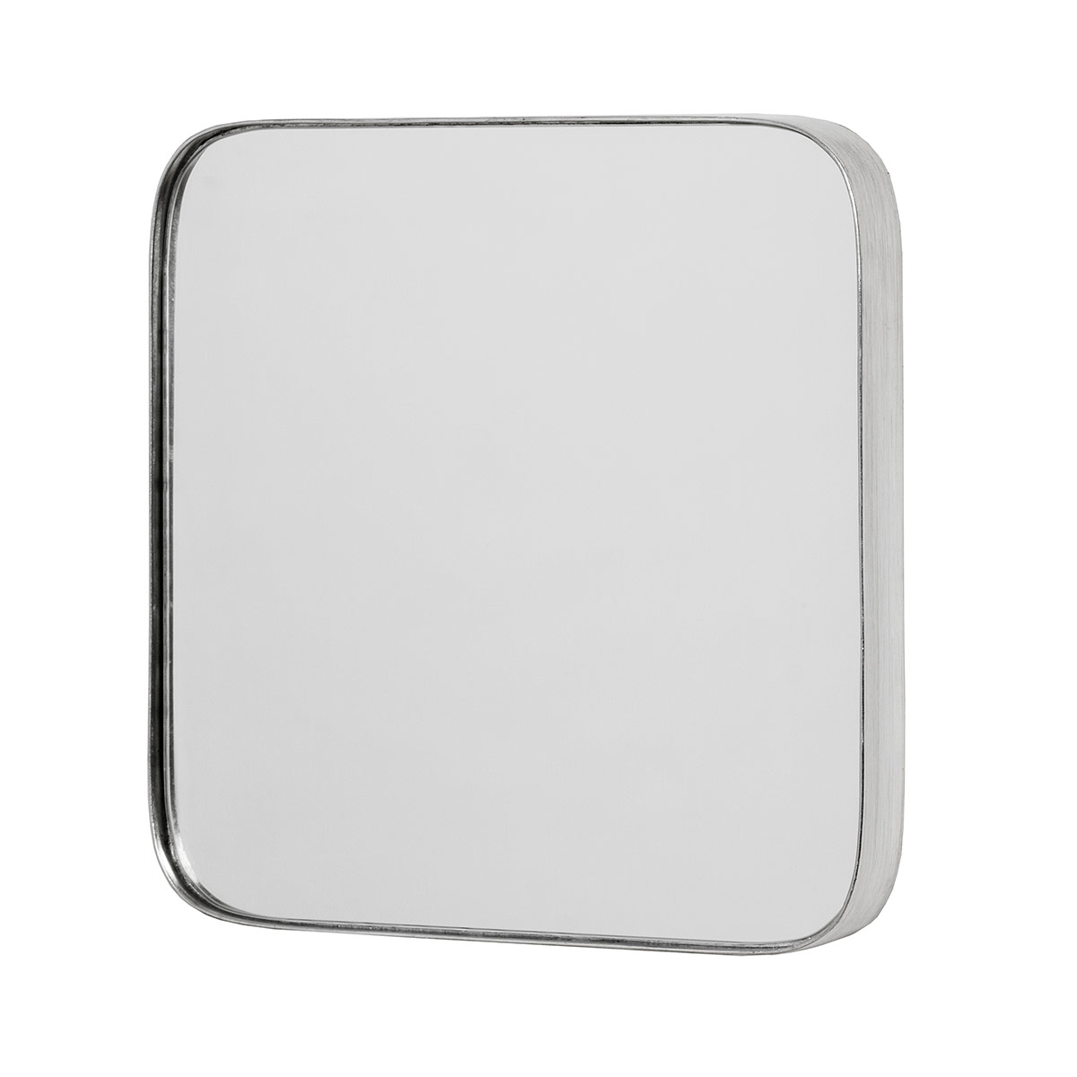 GDECO - ESPEJO CANTO REDONDO PLATA. 41*41 cm