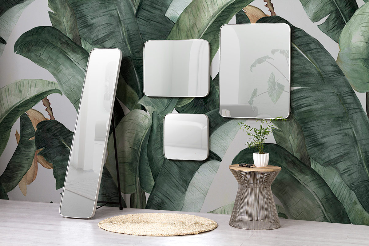 Alternative view of GDECO - ESPEJO CANTO REDONDO PLATA. 41*41 cm