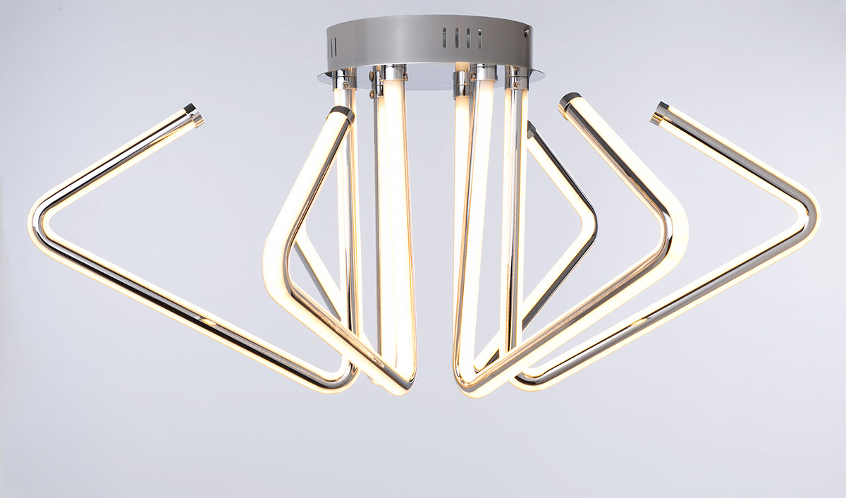 Alternative view of GDECO - LÁMPARA TECHO LED CROMADO. 66*66*32* cm