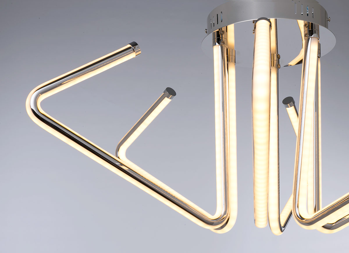 GDECO - LÁMPARA TECHO LED CROMADO. 66*66*32* cm - Imagen 4