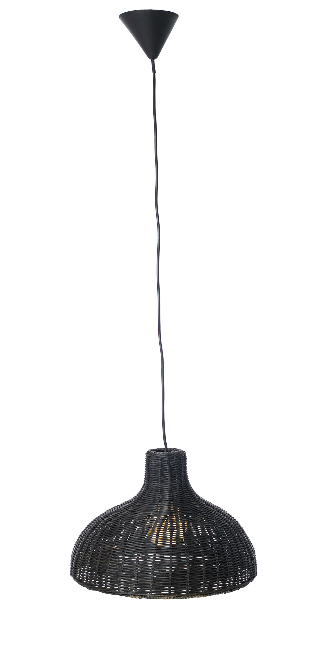 GDECO - LÁMPARA TECHO MIMBRE OSCURO. 129*31*31 cm