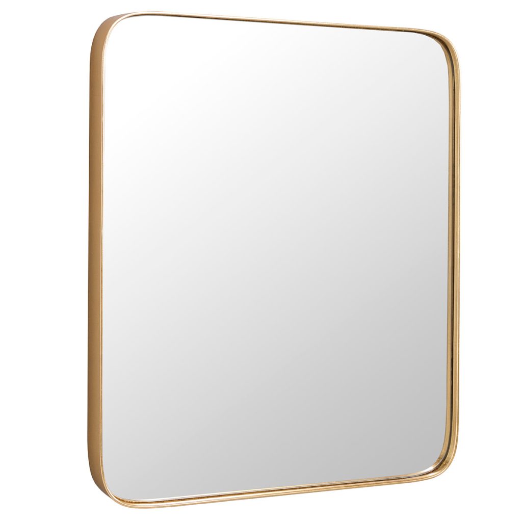 GDECO - ESPEJO CANTO REDONDO DORADO 50x60cm