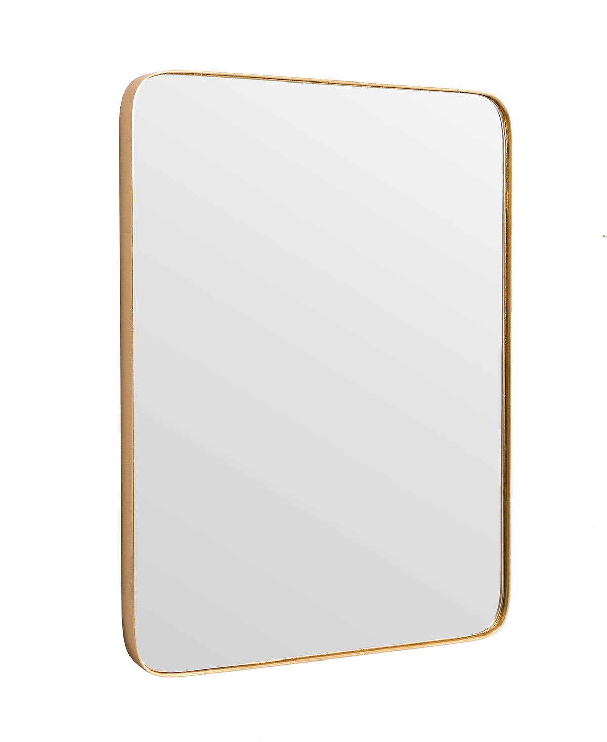 GDECO - ESPEJO CANTO REDONDO DORADO 60x80cm