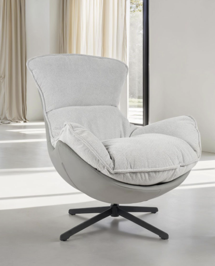 GDECO - SILLON HANS GIRATORIO 360º. TAPIZADO BEIGE (ANTIMANCHAS Y ANTIARAÑAZOS MASCOTAS) 102*102*87 CM