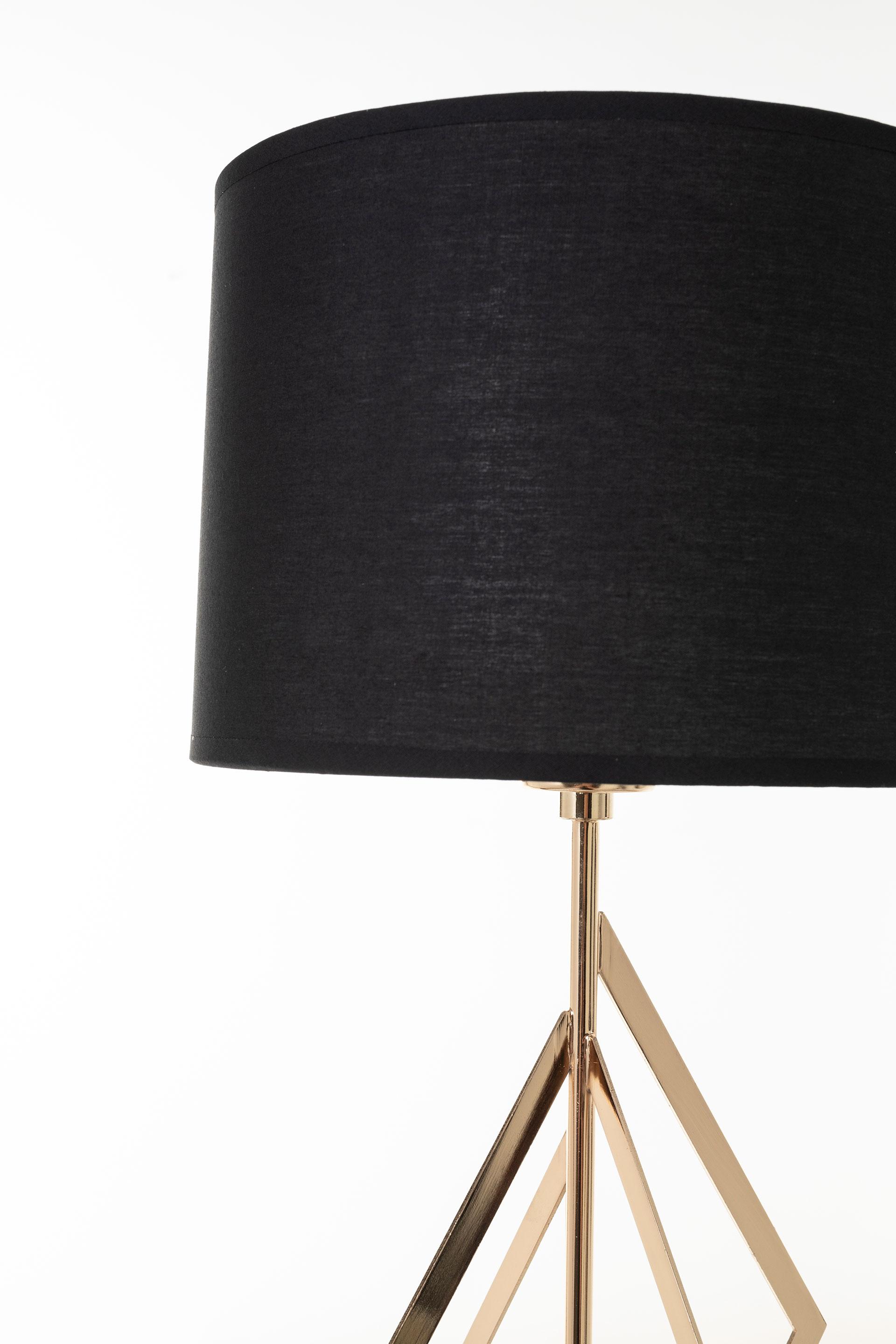 Alternative view of GDECO - LÁMPARA CROMADA ORO 65X33 CM, PANTALLA NEGRA