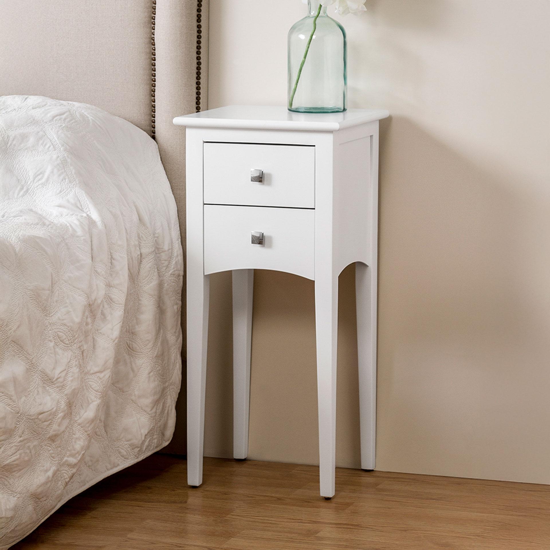 GDECO - MESITA OSLO, 2 CAJONES. BLANCO