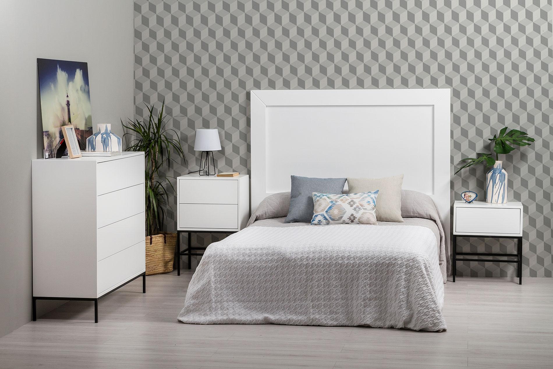 Alternative view of GDECO - COMODA PUSH 4 C. LACADO BLANCO, BASE METAL NEGRO. 100*95*40 CM