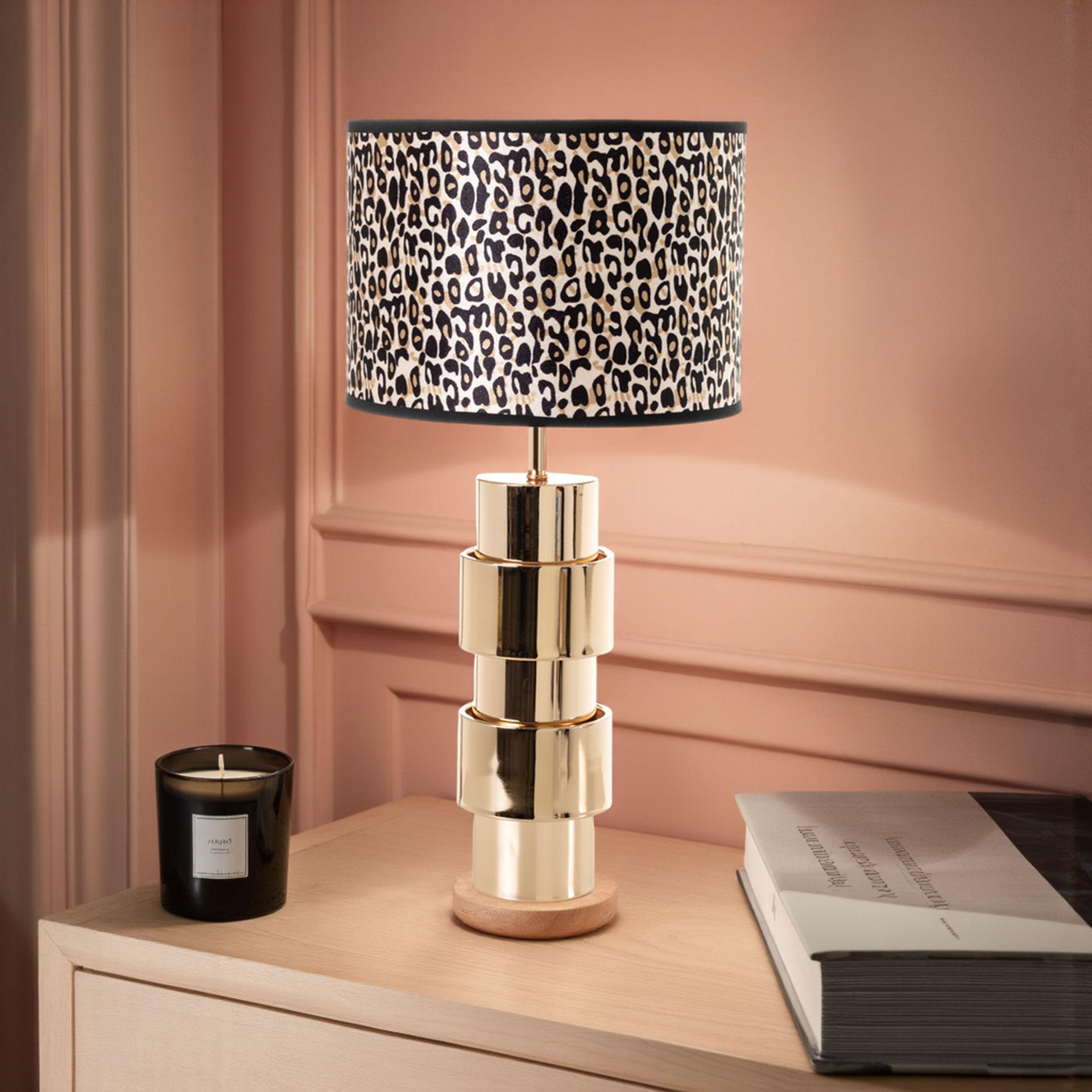 GDECO - LÁMPARA CROMADA ORO 65*26*26 CM