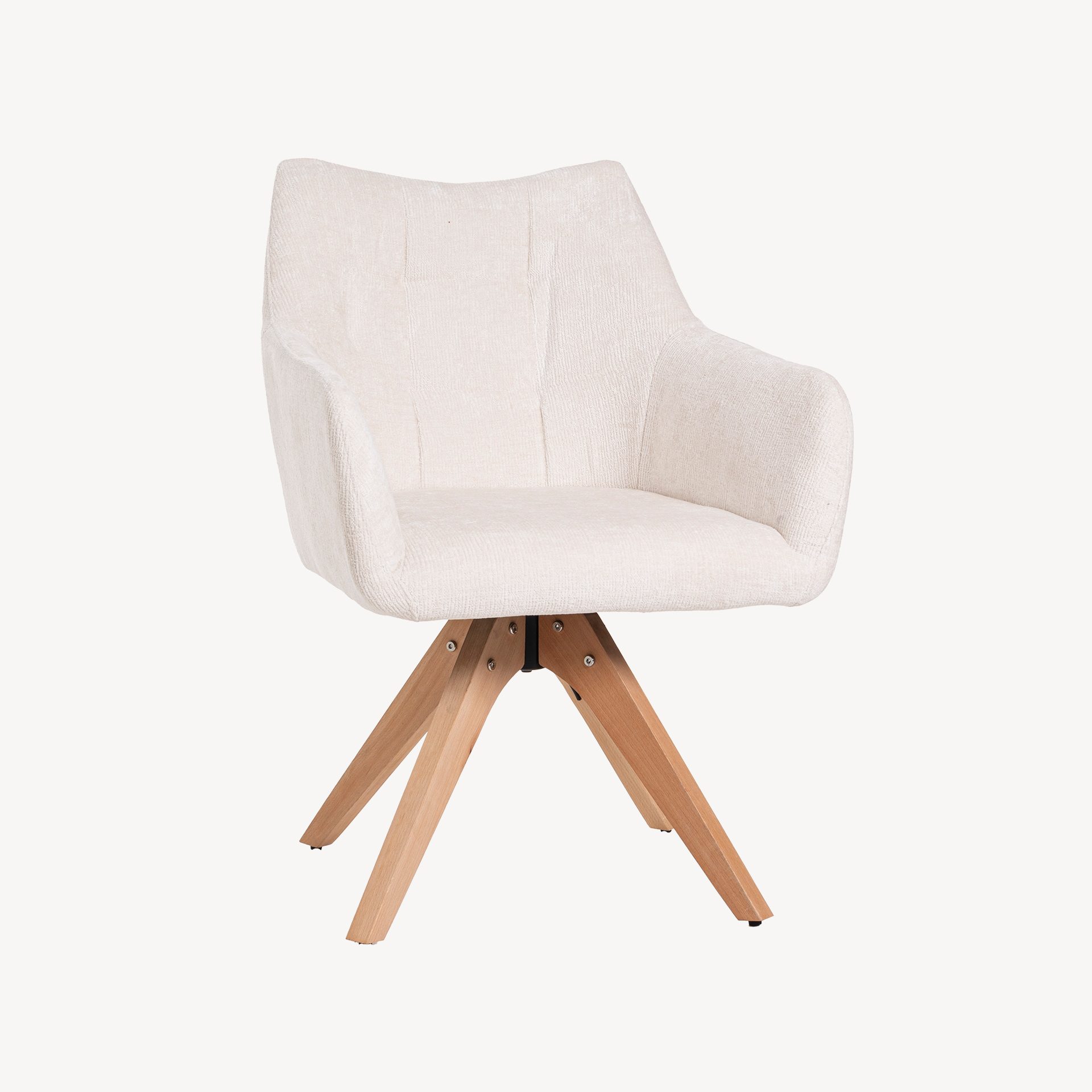 GDECO - SILLA NORD GIRATORIA 360º. TAPIZADO BEIGE, PATAS METAL NEGRO